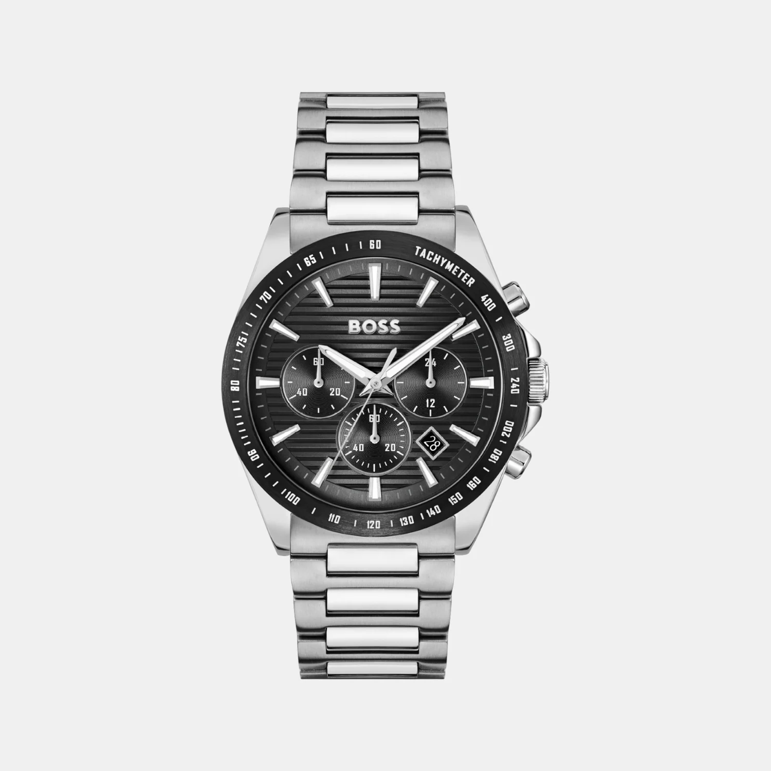 Strike Men Quartz Black Dial Chronograph Stainless Steel Watch 1514290 - Image 2