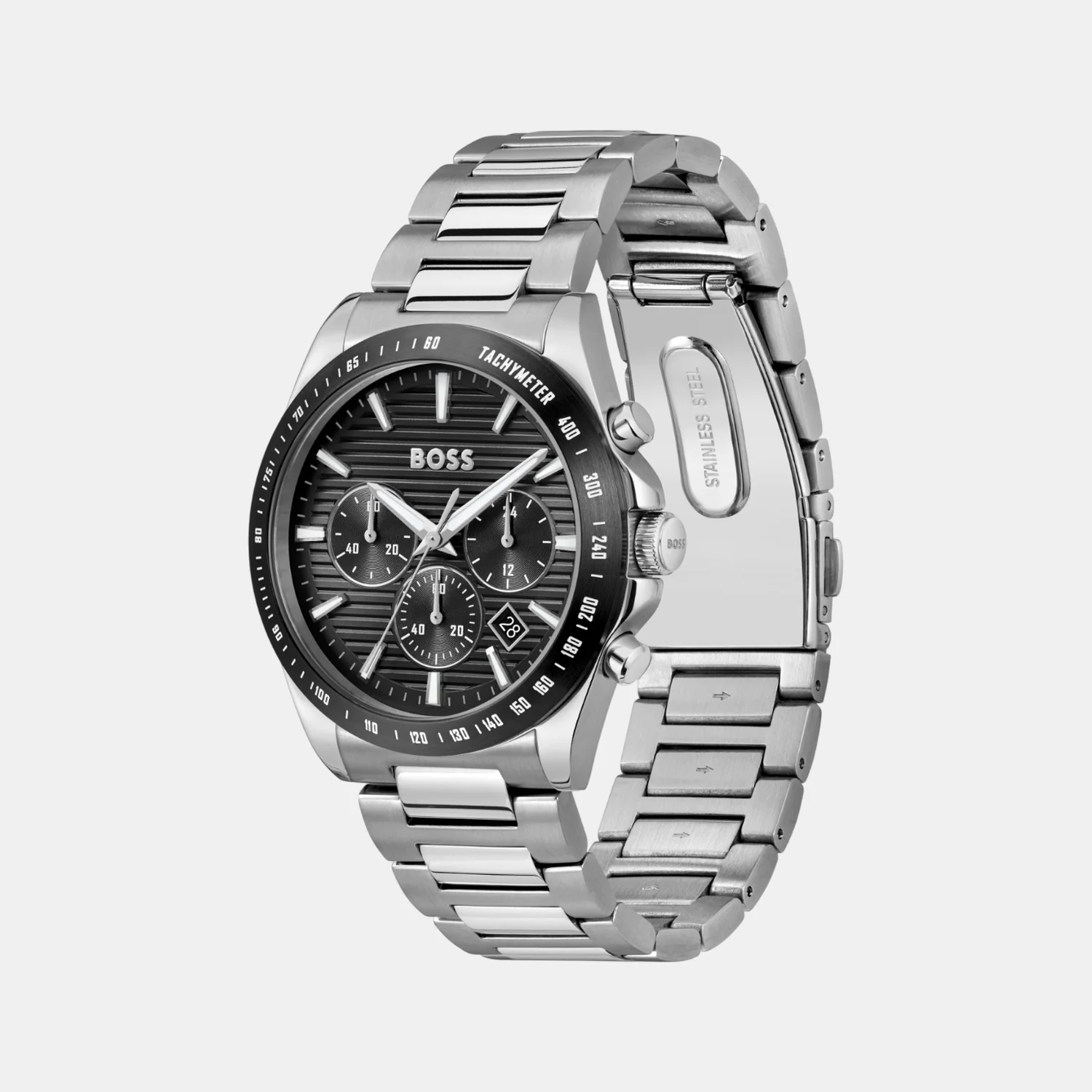 Strike Men Quartz Black Dial Chronograph Stainless Steel Watch 1514290 - Image 3