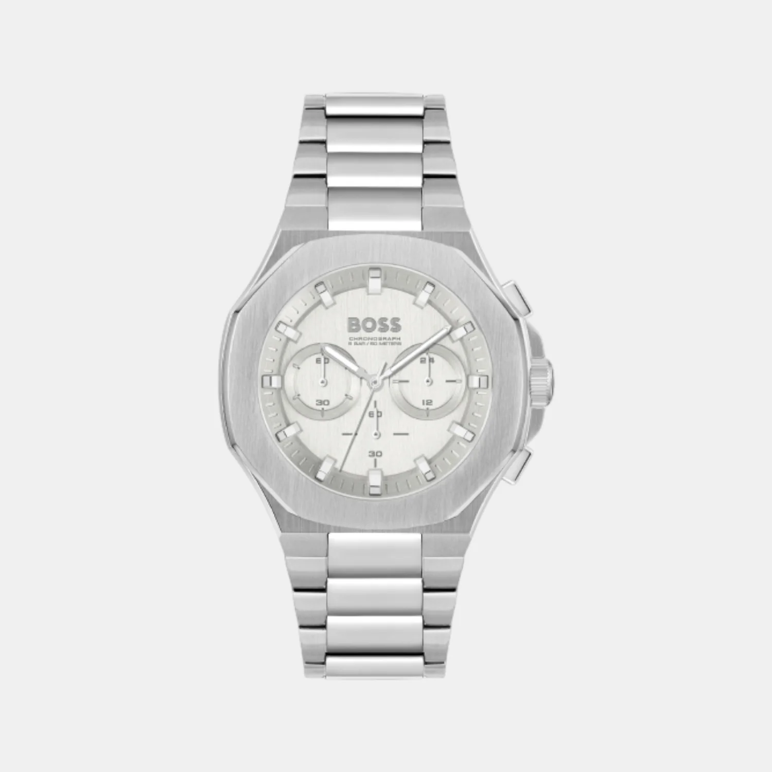 Taper Men Quartz Silver Dial Chronograph Stainless Steel Watch 1514087