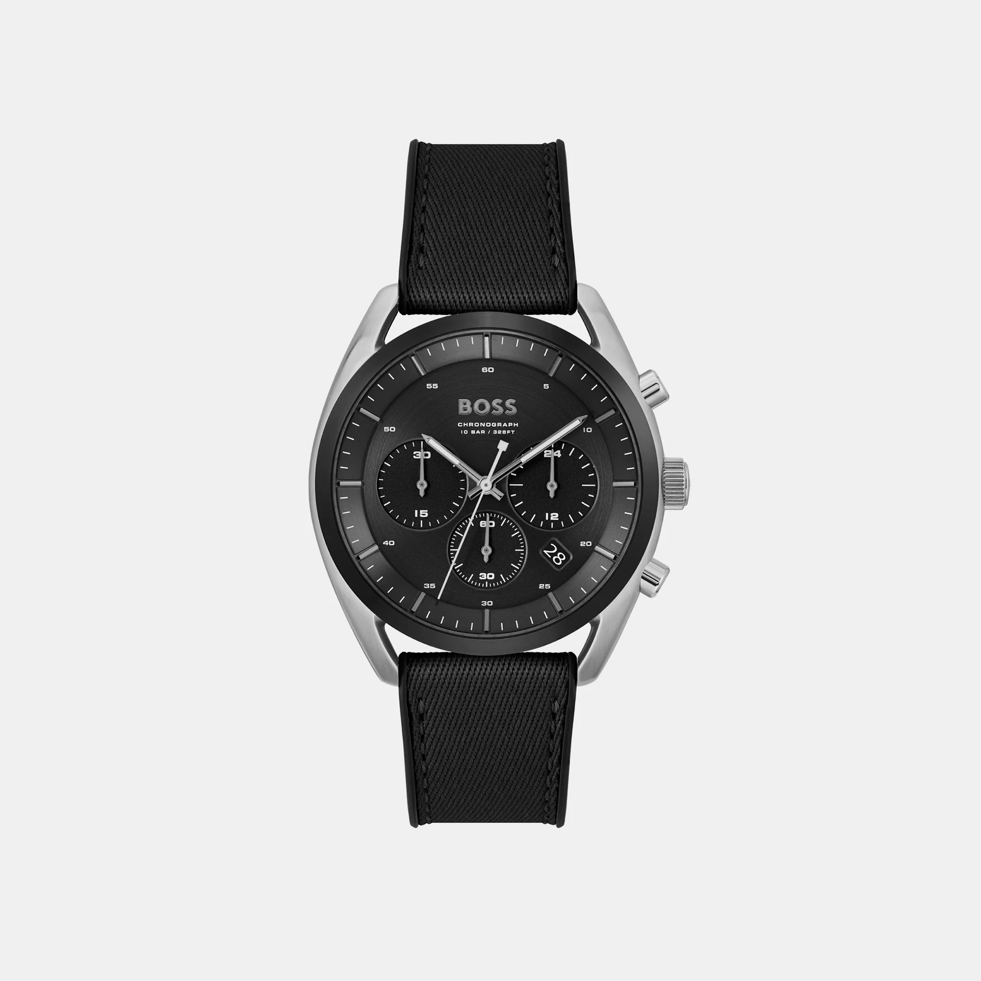 Top Men Quartz Black Dial Chronograph Silicone Watch 1514091 - Image 2