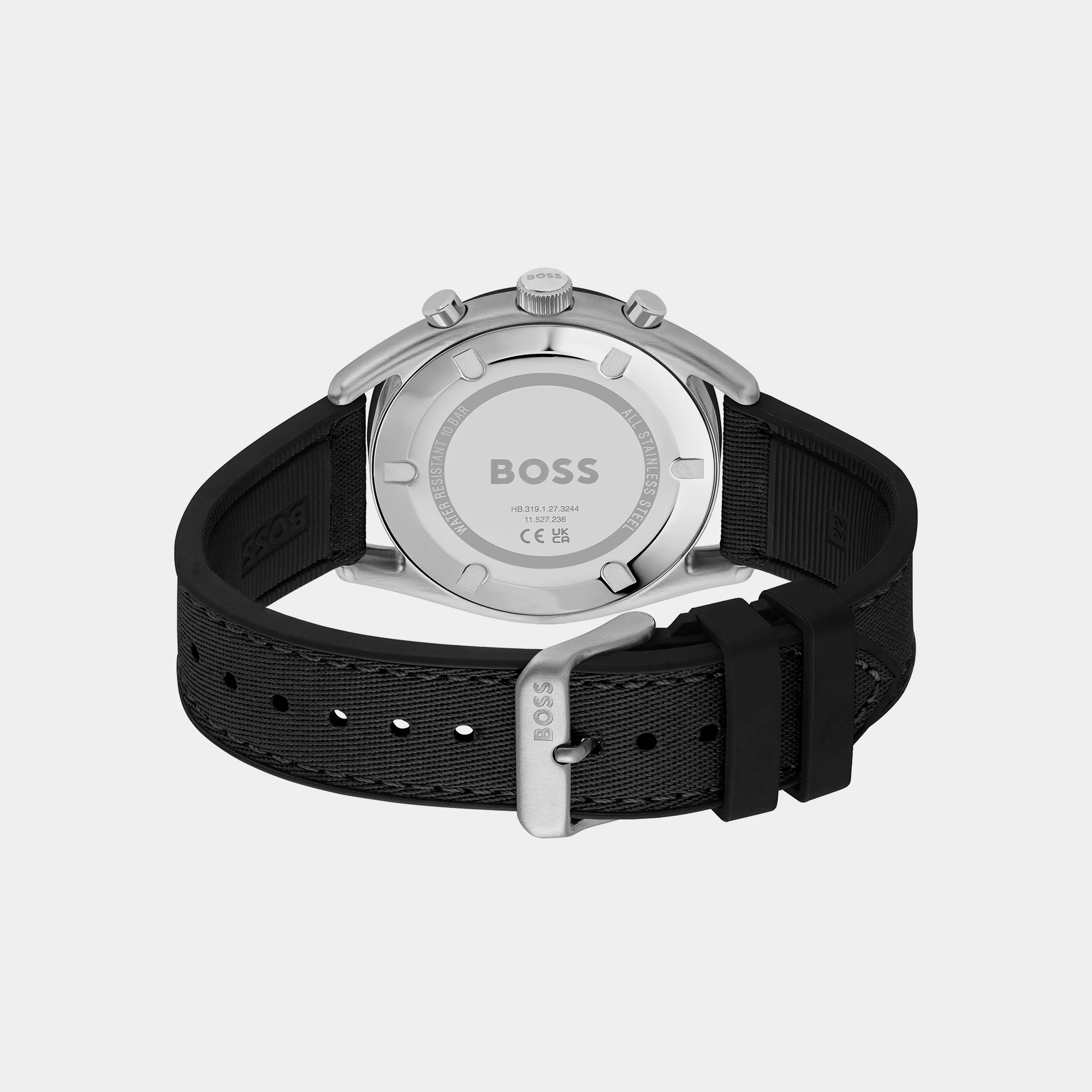 Top Men Quartz Black Dial Chronograph Silicone Watch 1514091 - Image 4
