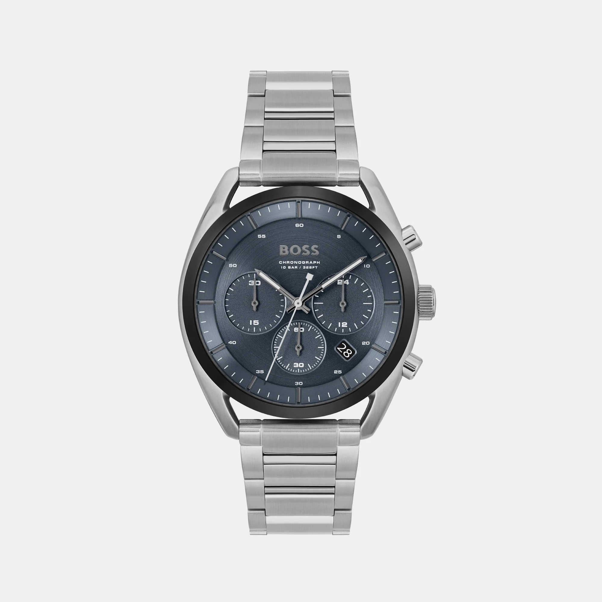 Top Men Quartz Blue Dial Chronograph Stainless Steel Watch 1514093 - Image 2