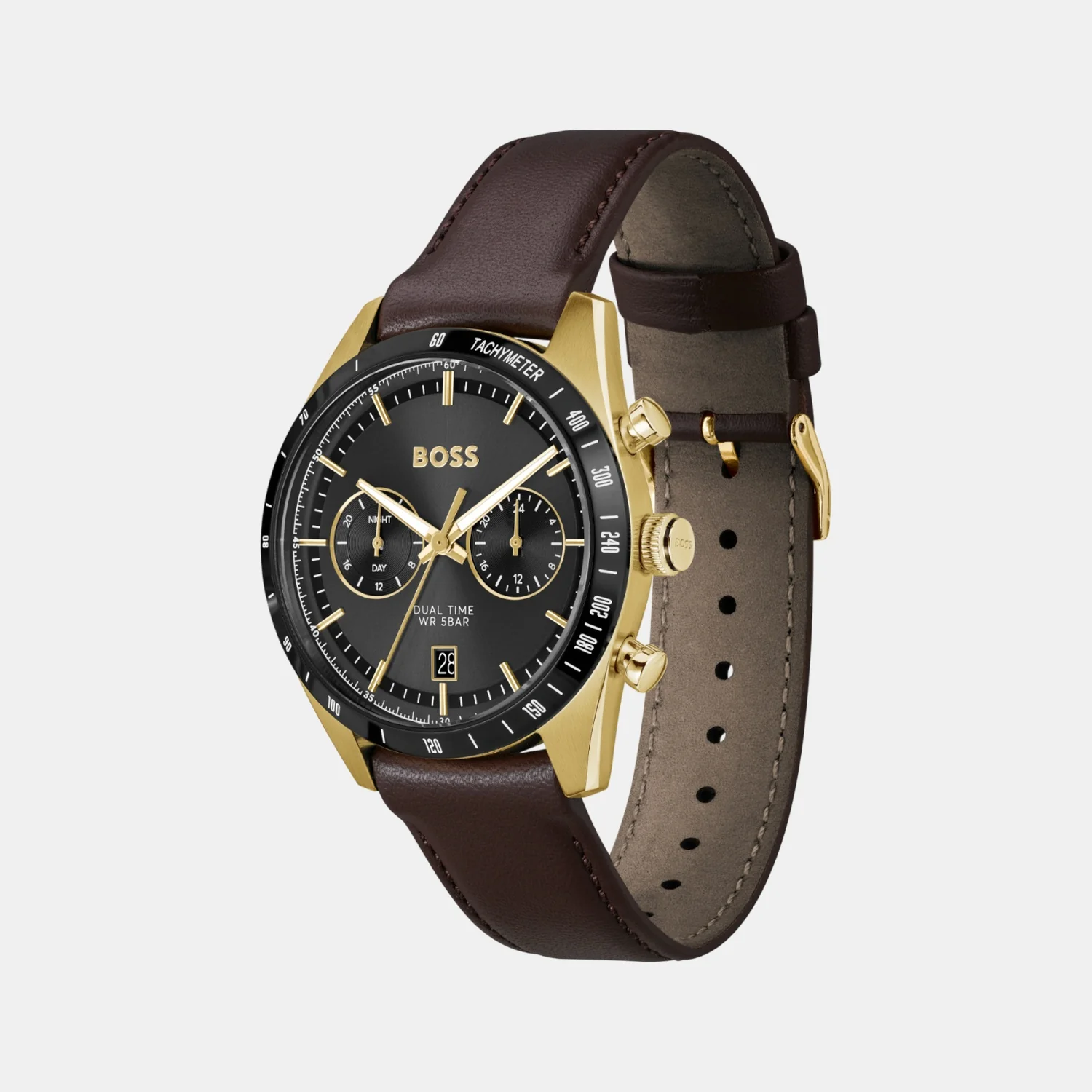 Tourmaster Men Quartz Black Dial Chronograph Leather Watch 1514285 - Image 2