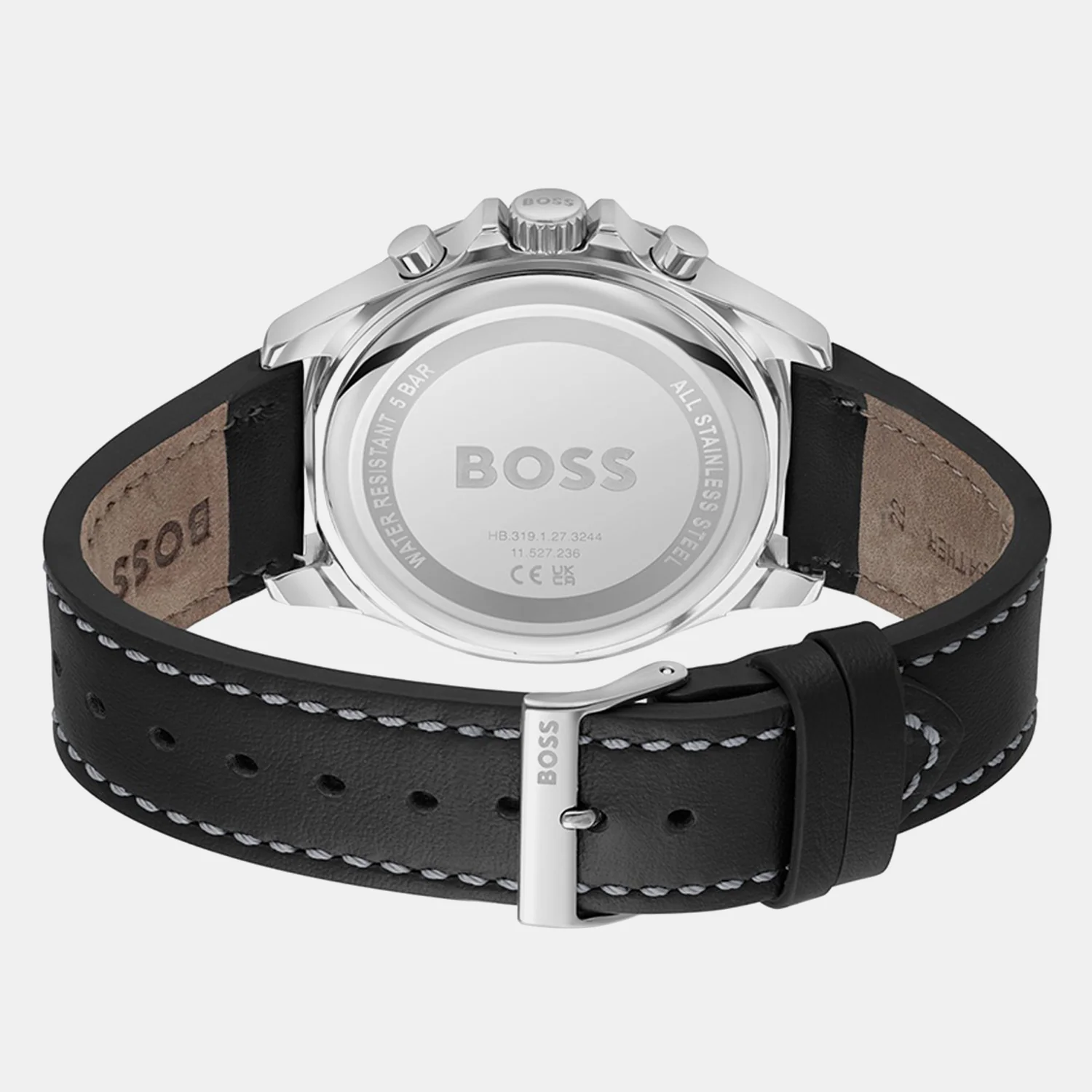 Troper Men Quartz Black Dial Chronograph Leather Watch 1514099 - Image 5