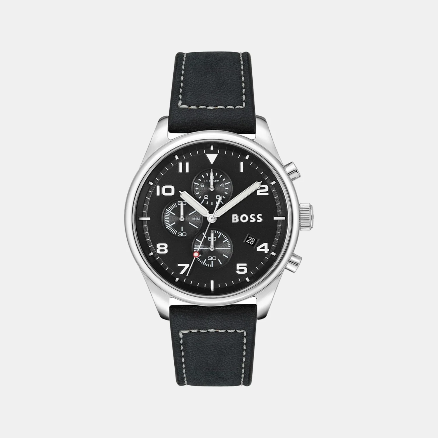 View Men Quartz Black Dial Analog Leather Watch 1513987