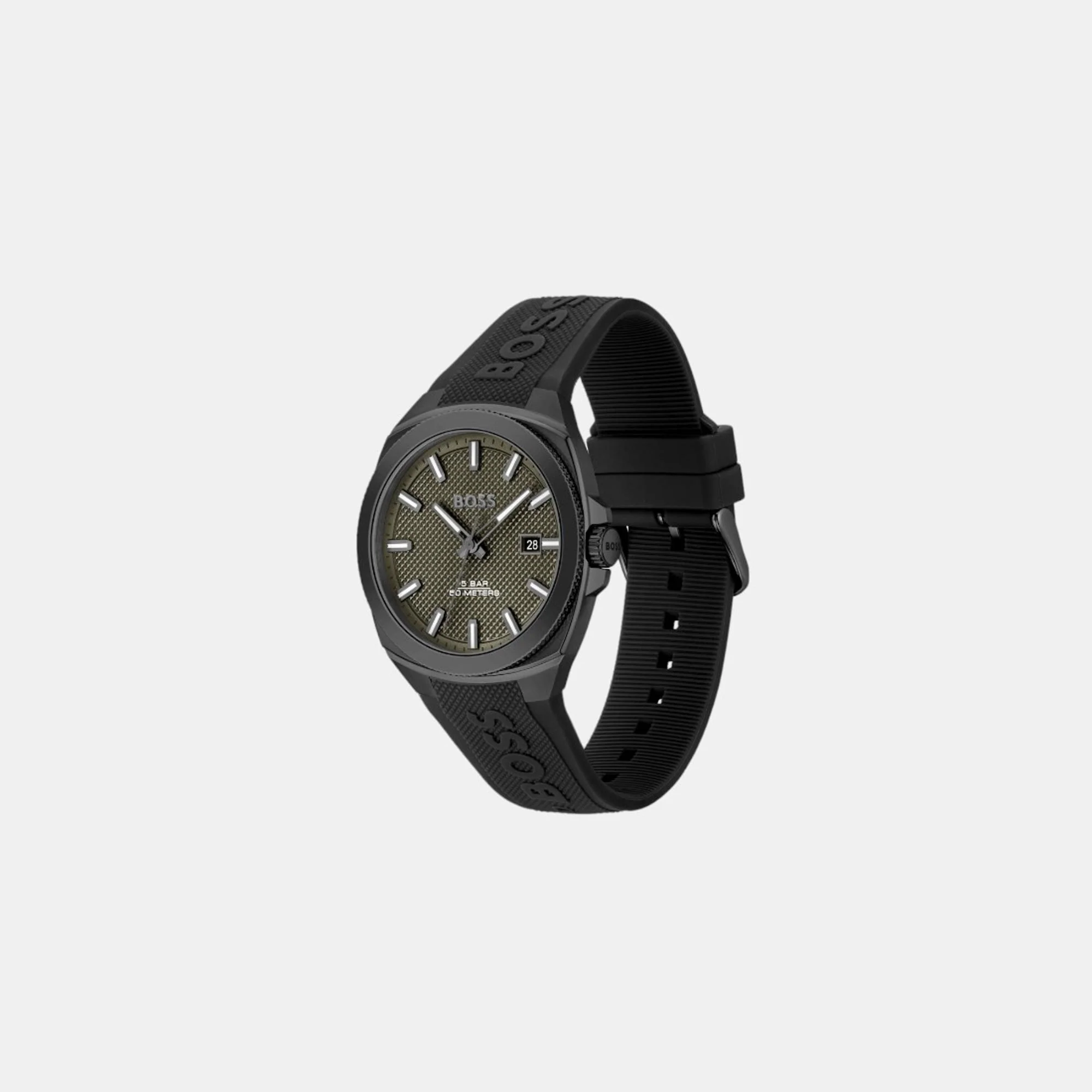 Walker Men Quartz Olive Green Dial Analog Silicone Watch 1514140 - Image 2
