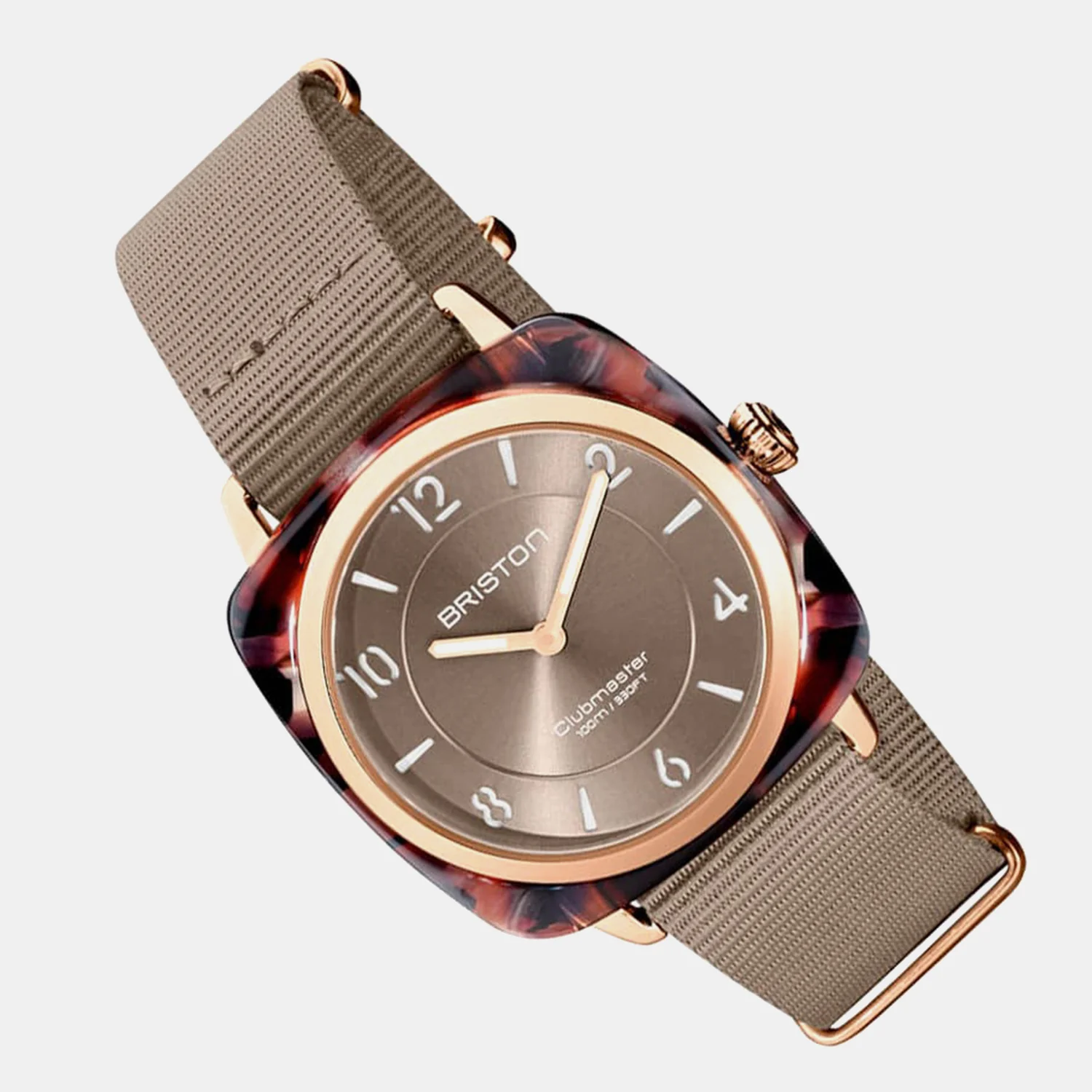 Clubmaster Chic Women Quartz Grey Taupe Dial Analog NATO Watch 21536.PRA.UBR.30.NT - Image 4