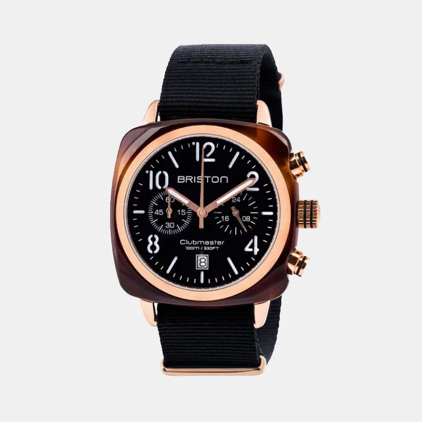 Clubmaster Classic Men Quartz Black Dial Chronograph NATO Watch 14140.PRA.T.1.NB