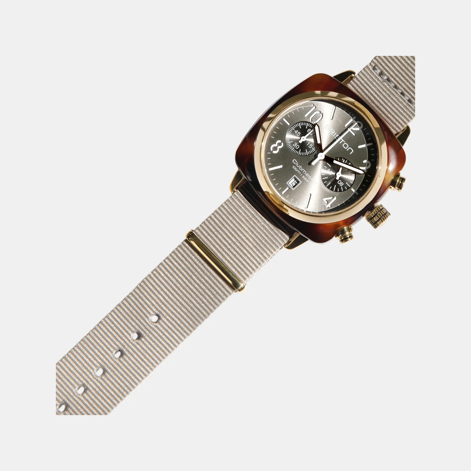 Clubmaster Classic Unisex Quartz Taupe Dial Chronograph NATO Watch 19140.PYA.T.30.NT - Image 2