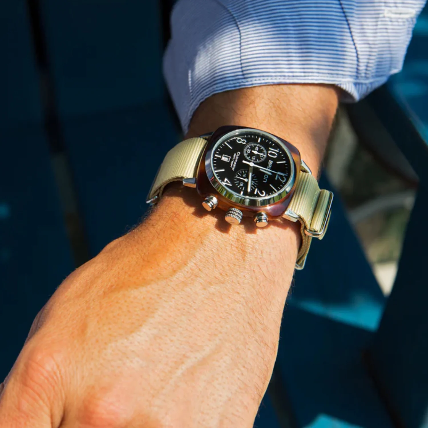 Clubmaster Classic Women Quartz Black Dial Chronograph NATO Watch 13140.SA.T.1.NK - Image 2