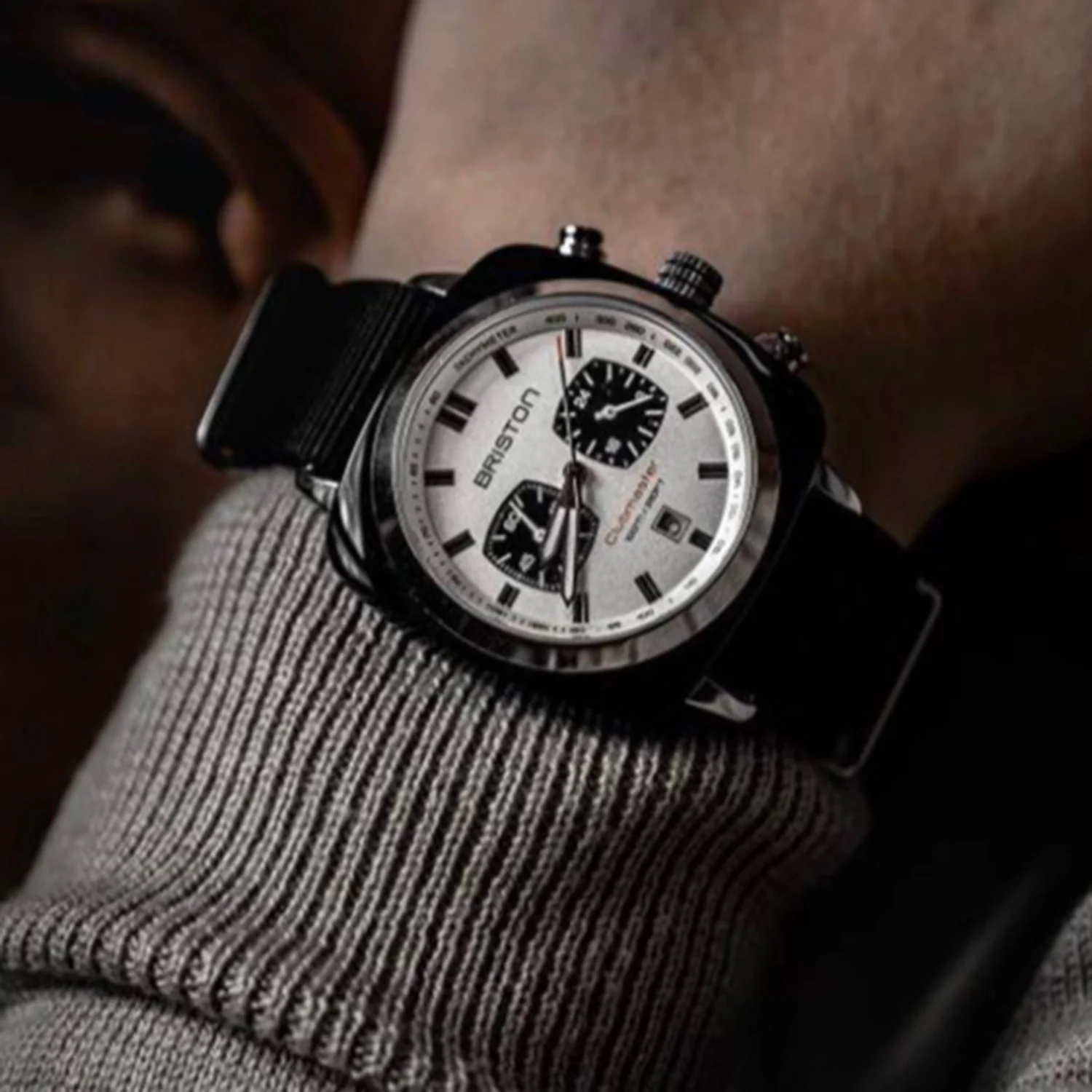 Clubmaster Sport Men Quartz White Dial Chronograph NATO Watch 17142.SA.BS.2.NB - Image 4