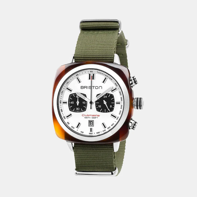 Clubmaster Sport Men Quartz White Dial Chronograph NATO Watch 17142.SA.TS.2.NGA
