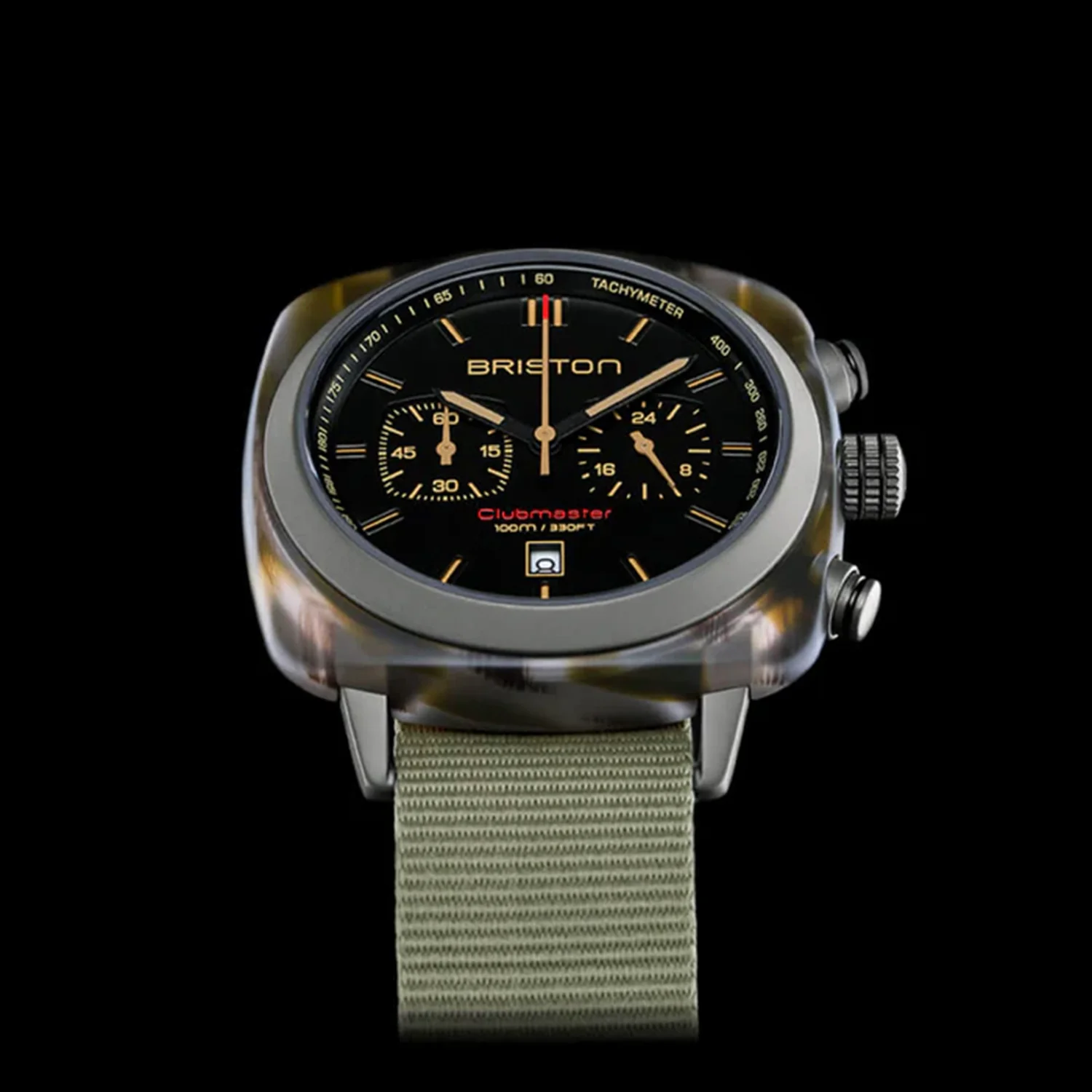 Clubmaster Sport Men Quartz Black Matt Dial Chronograph NATO Watch 18142.PKAM.TJS.19.NJ - Image 3