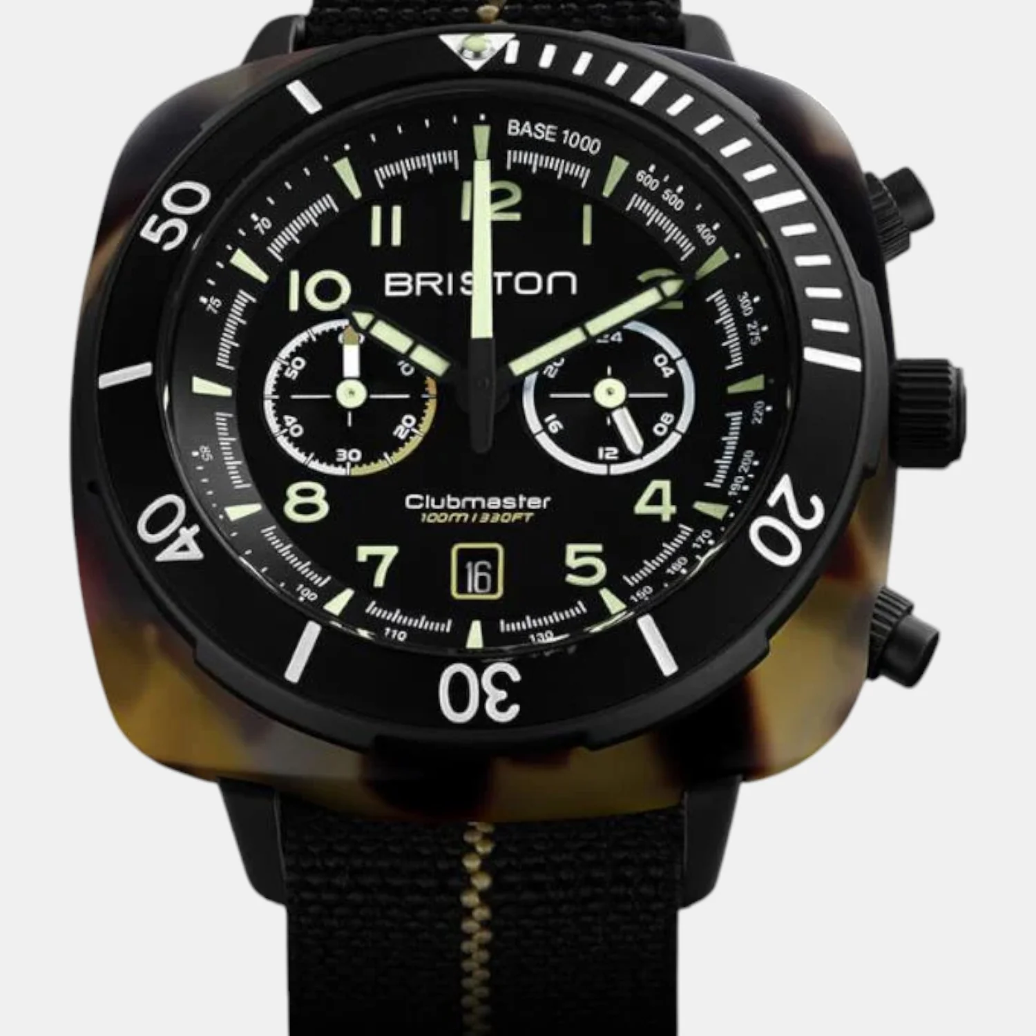 Clubmaster Outdoor Men Quartz Black Matt Dial Chronograph NATO Watch 23144.PBAM.TS.5.EBK - Image 3