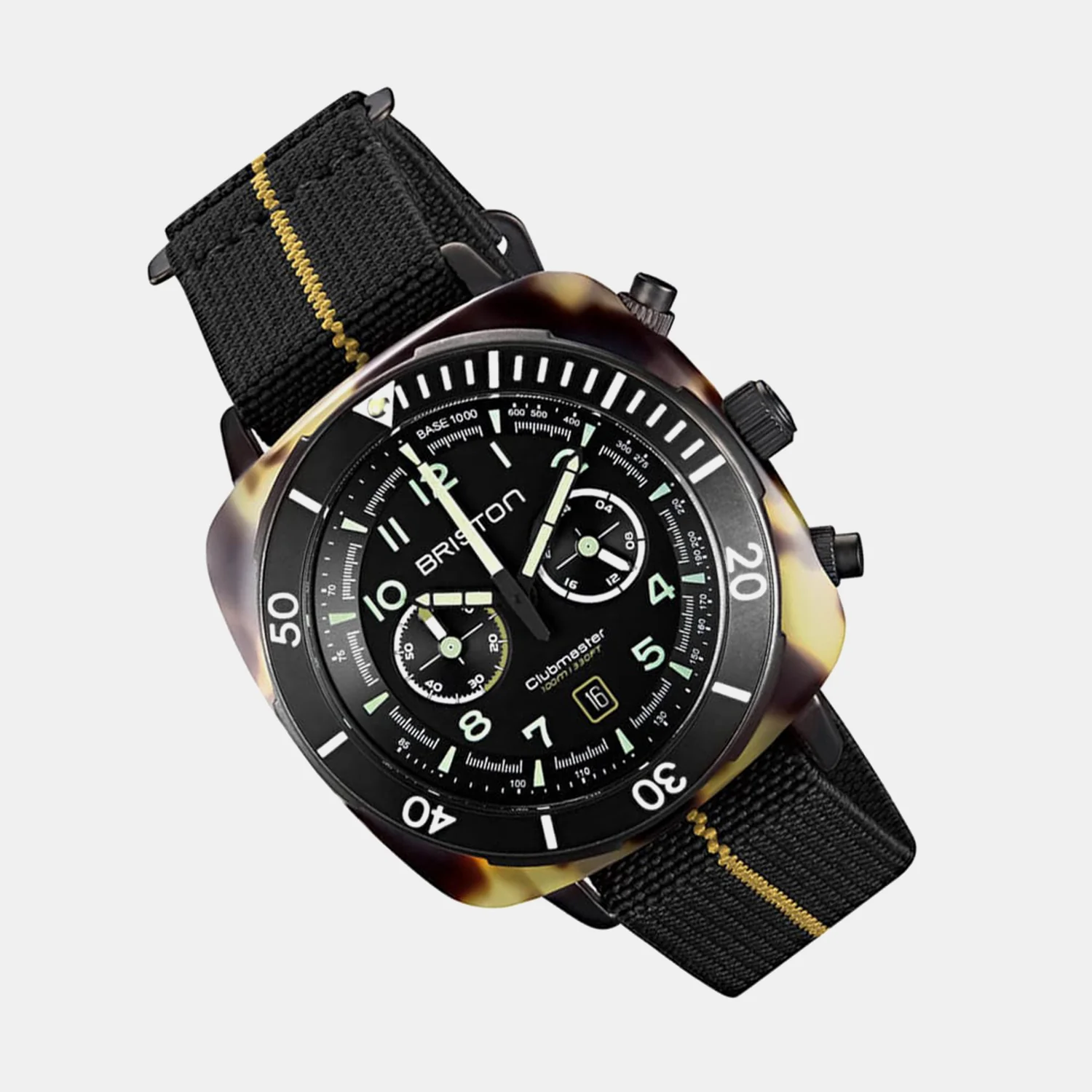 Clubmaster Outdoor Men Quartz Black Matt Dial Chronograph NATO Watch 23144.PBAM.TS.5.EBK - Image 4