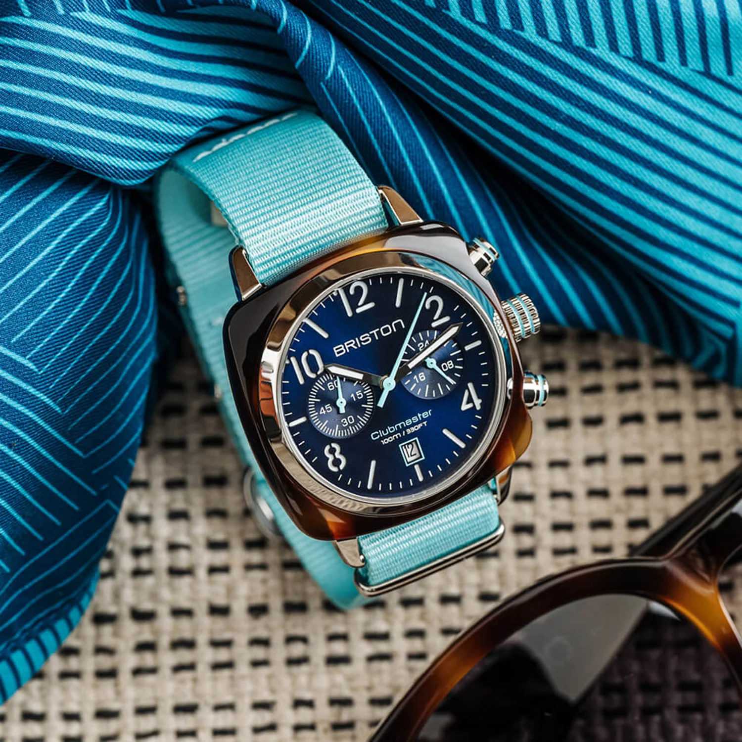 Men Quartz Blue Dial Chronograph NATO Watch 24140.SA.T.15.NBT - Image 3