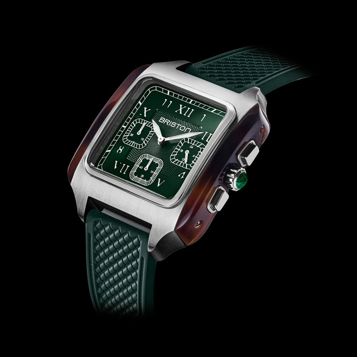 Men Quartz Green Dial Chronograph Rubber Watch 261838.SA.T.10.FBG - Image 2
