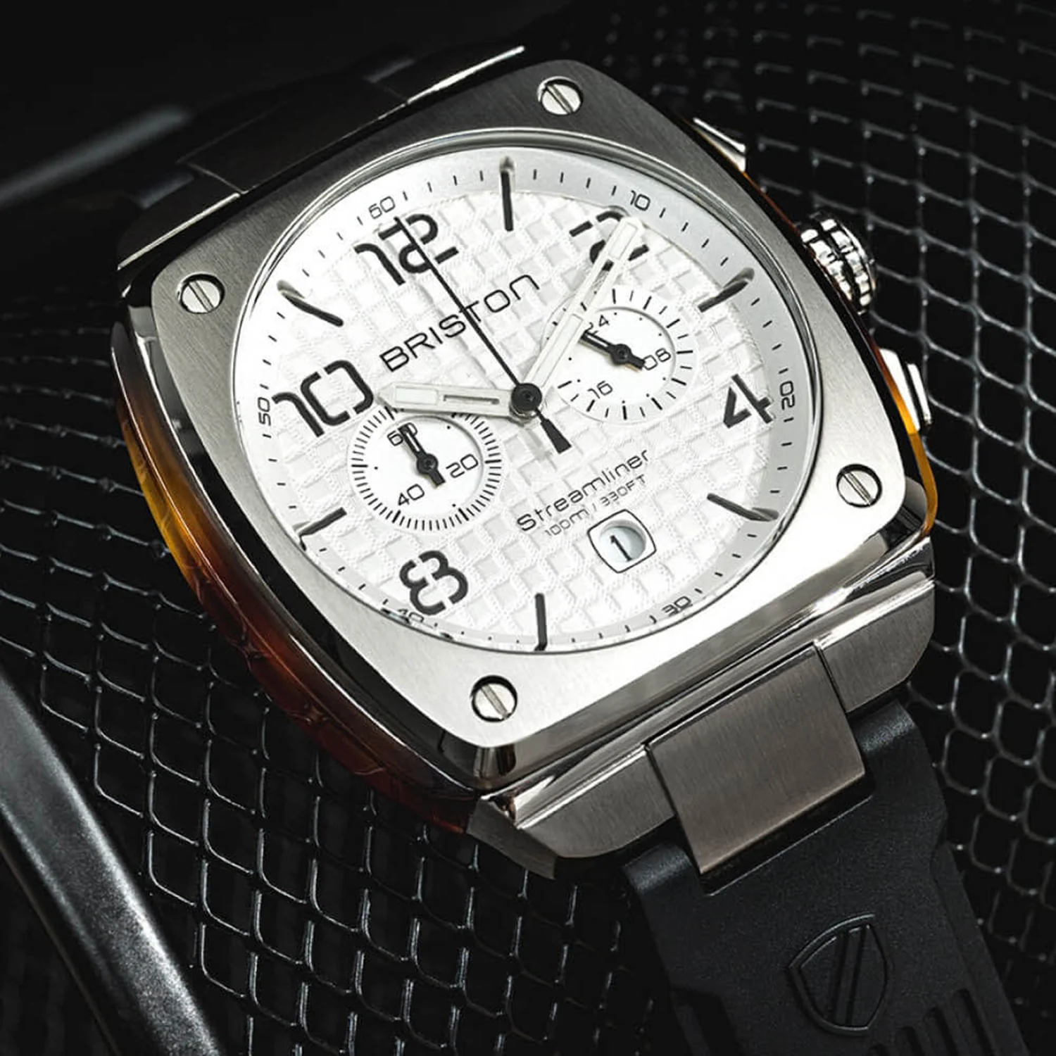 Men Quartz White Dial Chronograph Rubber Watch 22142.S.T.2.RB - Image 3