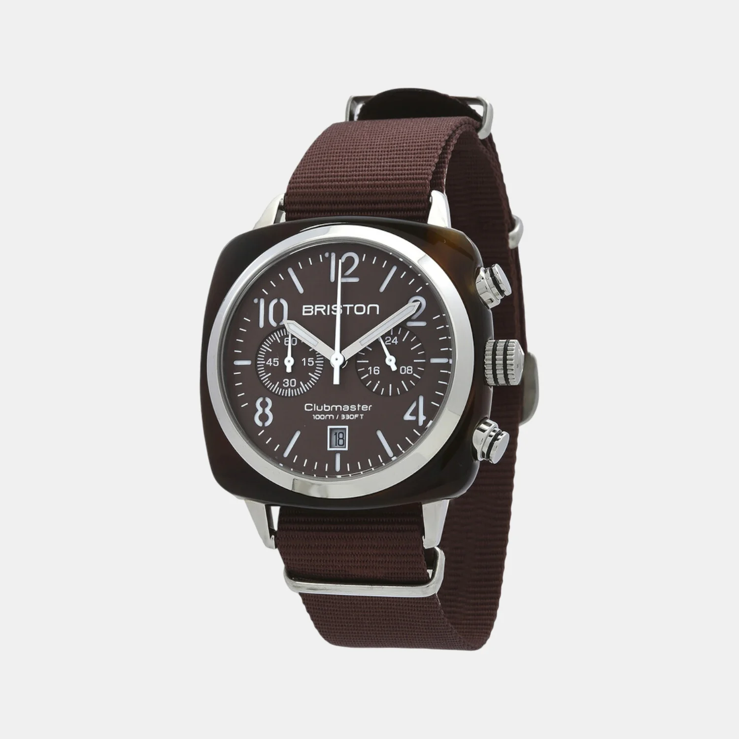 Clubmaster Classic Unisex Quartz Brown Dial Chronograph NATO Watch 20140.SA.T.37.NTCH