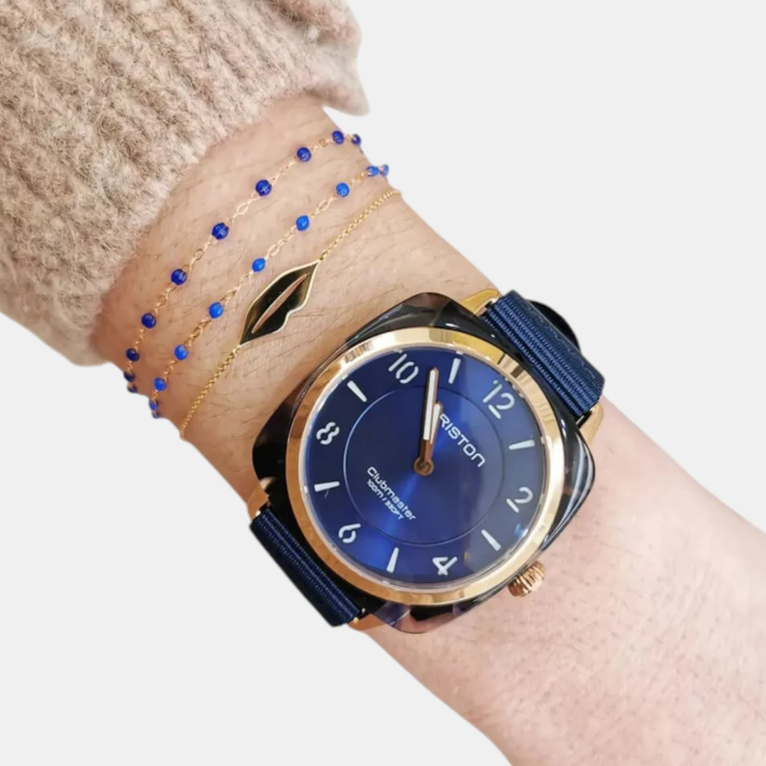 Clubmaster Chic Women Quartz Midnight Blue Dial Analog NATO Watch 21536.PRA.UB.33.NMB - Image 4