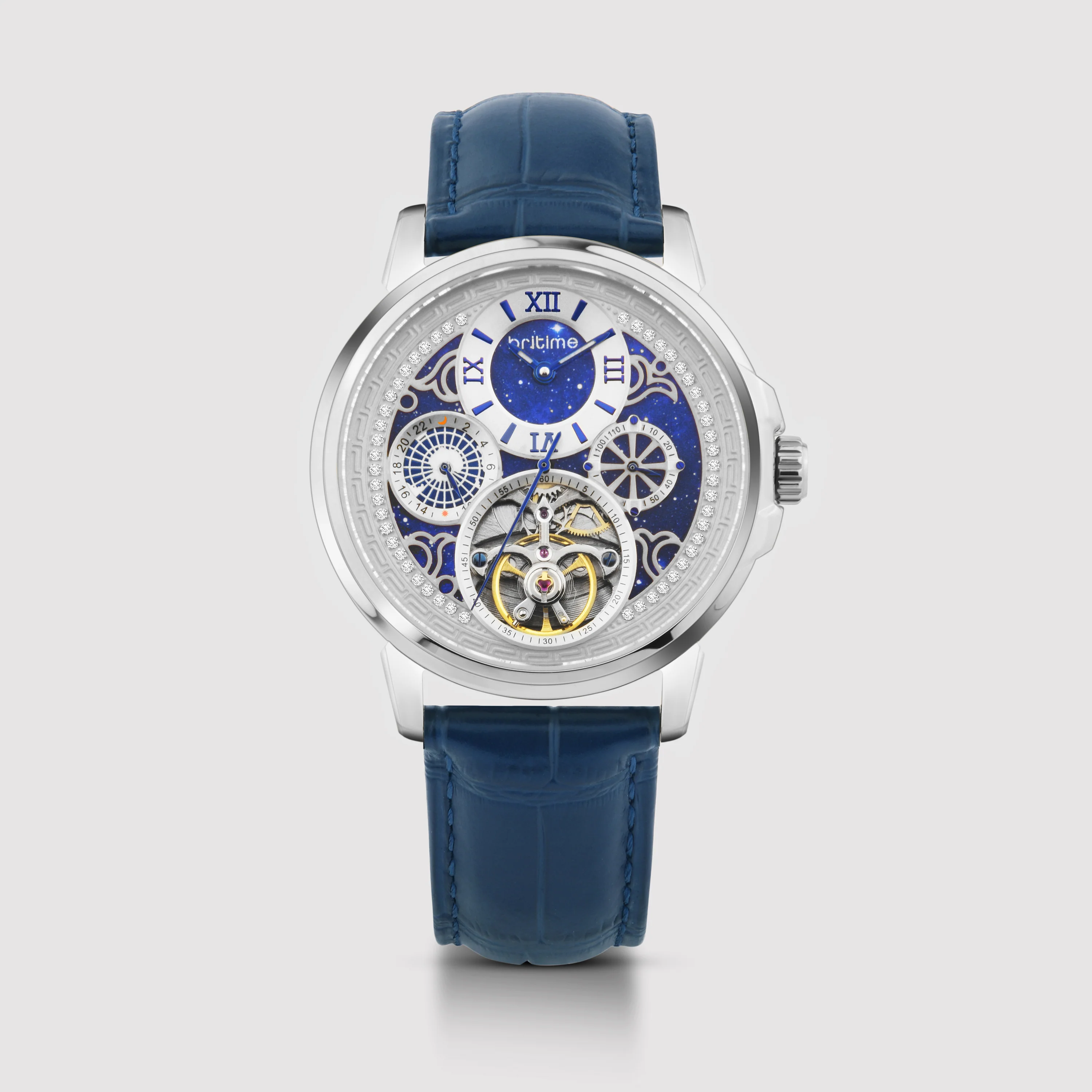 Aquatica Men Automatic Blue Dial Multi-Function Leather Watch 274-L10507 - Image 2