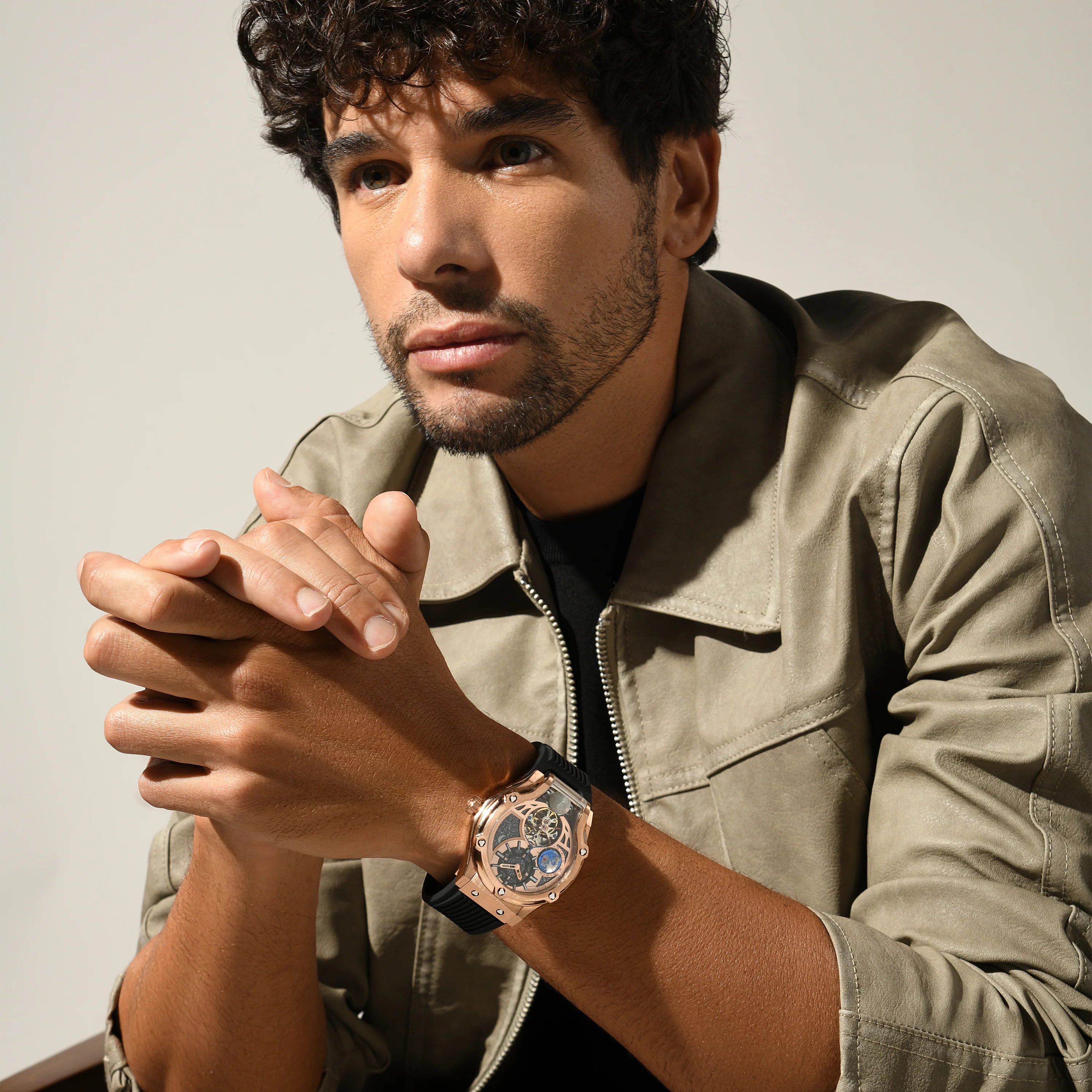 Asteroid Men Automatic Blue Dial Multi-Function Silicone Watch 777-P30706 - Image 5