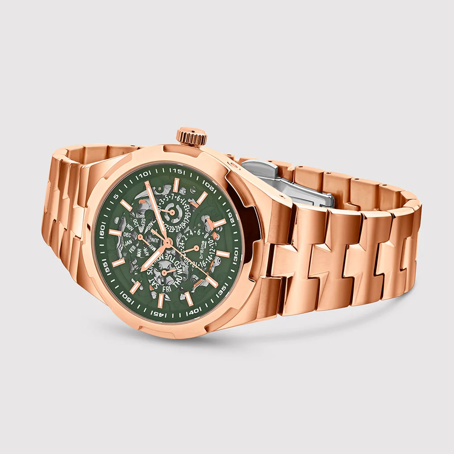 Atlas Men Automatic Green Dial Multi-Function Steel Watch 815-M31403 - Image 5