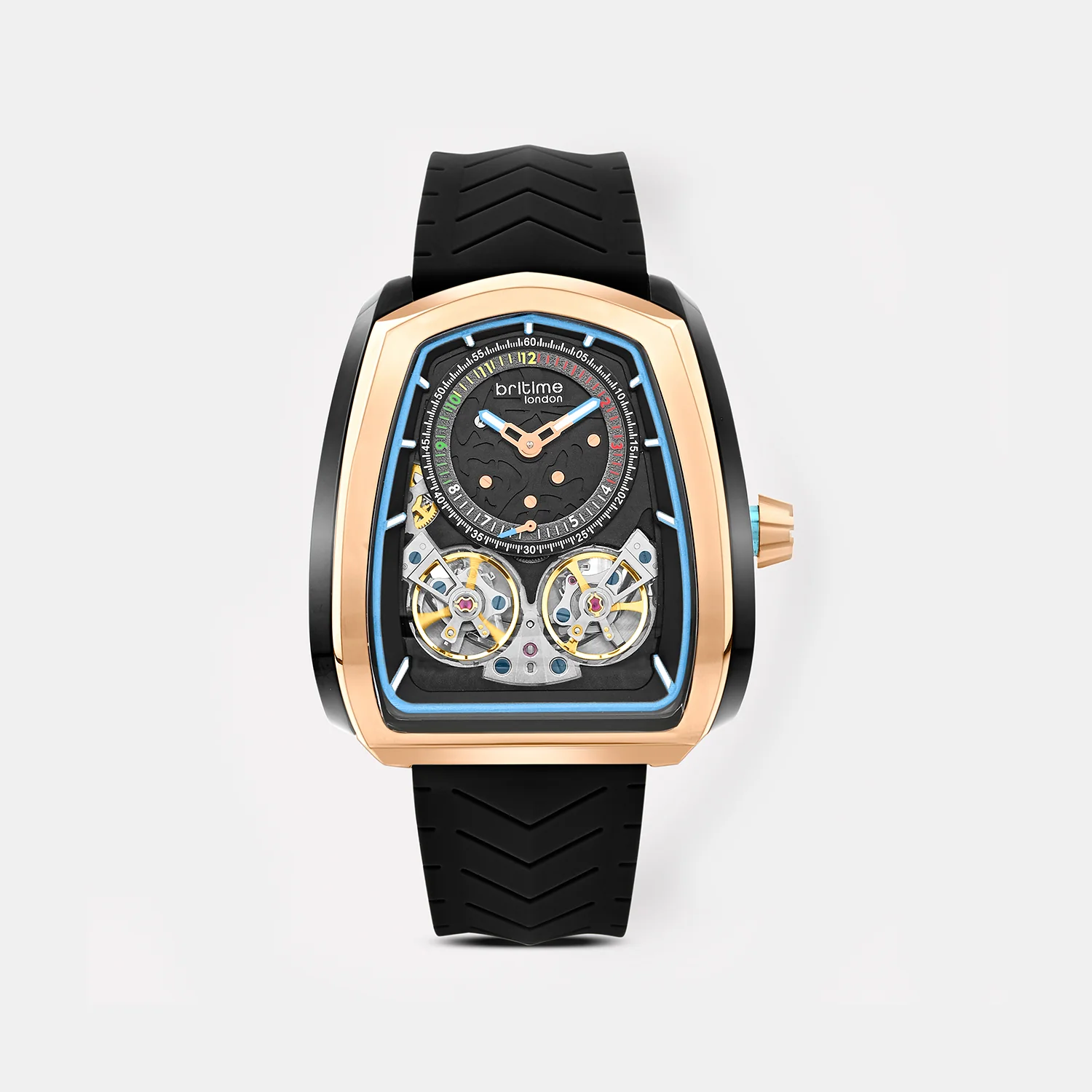 Aventus Men Automatic Black Dial Analog Silicone Watch 101-P30406