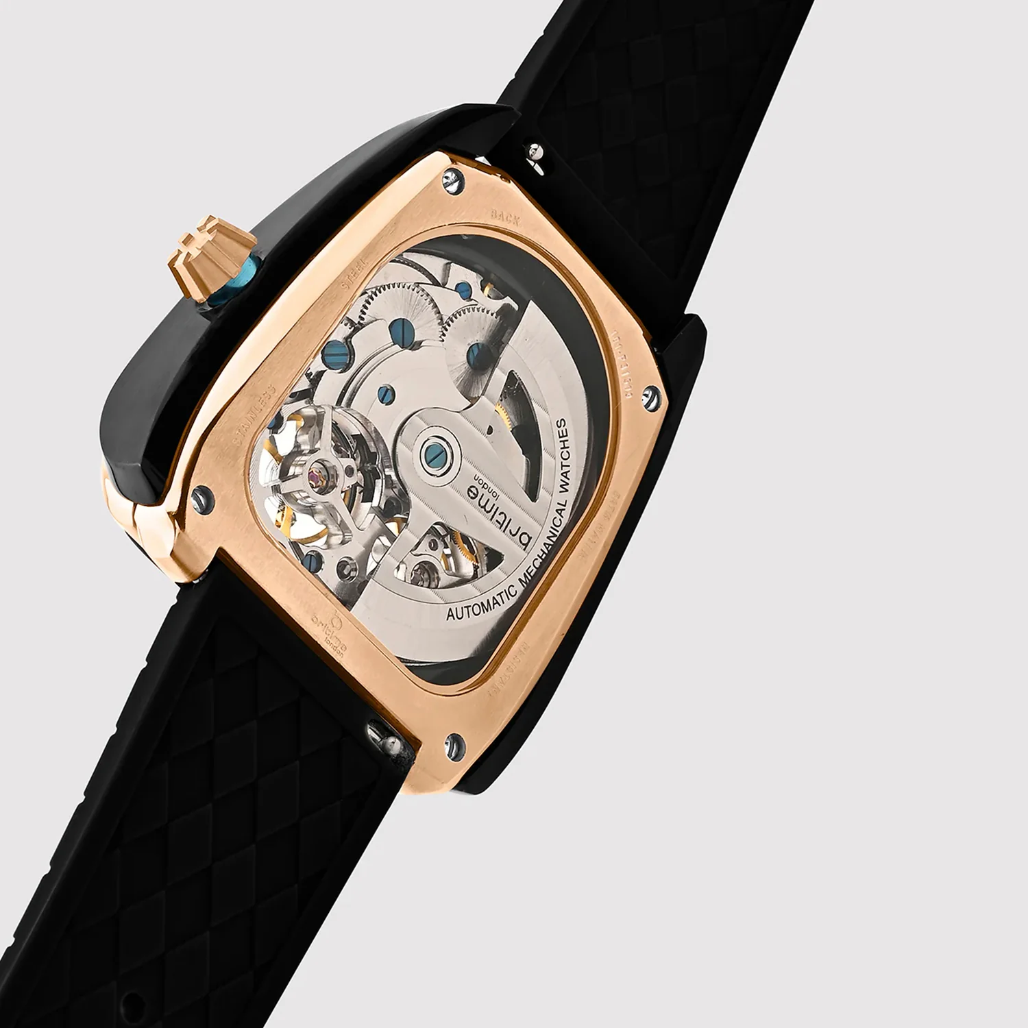 Aventus Men Automatic Black Dial Analog Silicone Watch 101-P30406 - Image 6