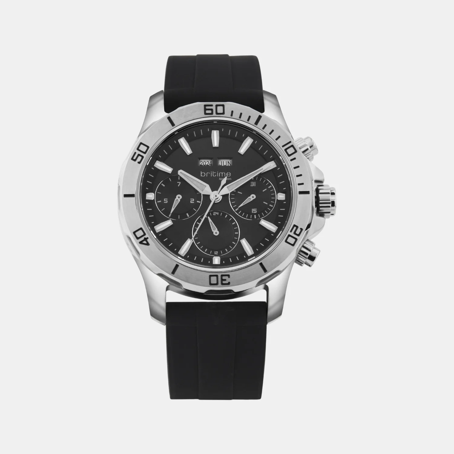 Equinox Men Automatic Black Dial Chronograph Leather Watch 562-P10406