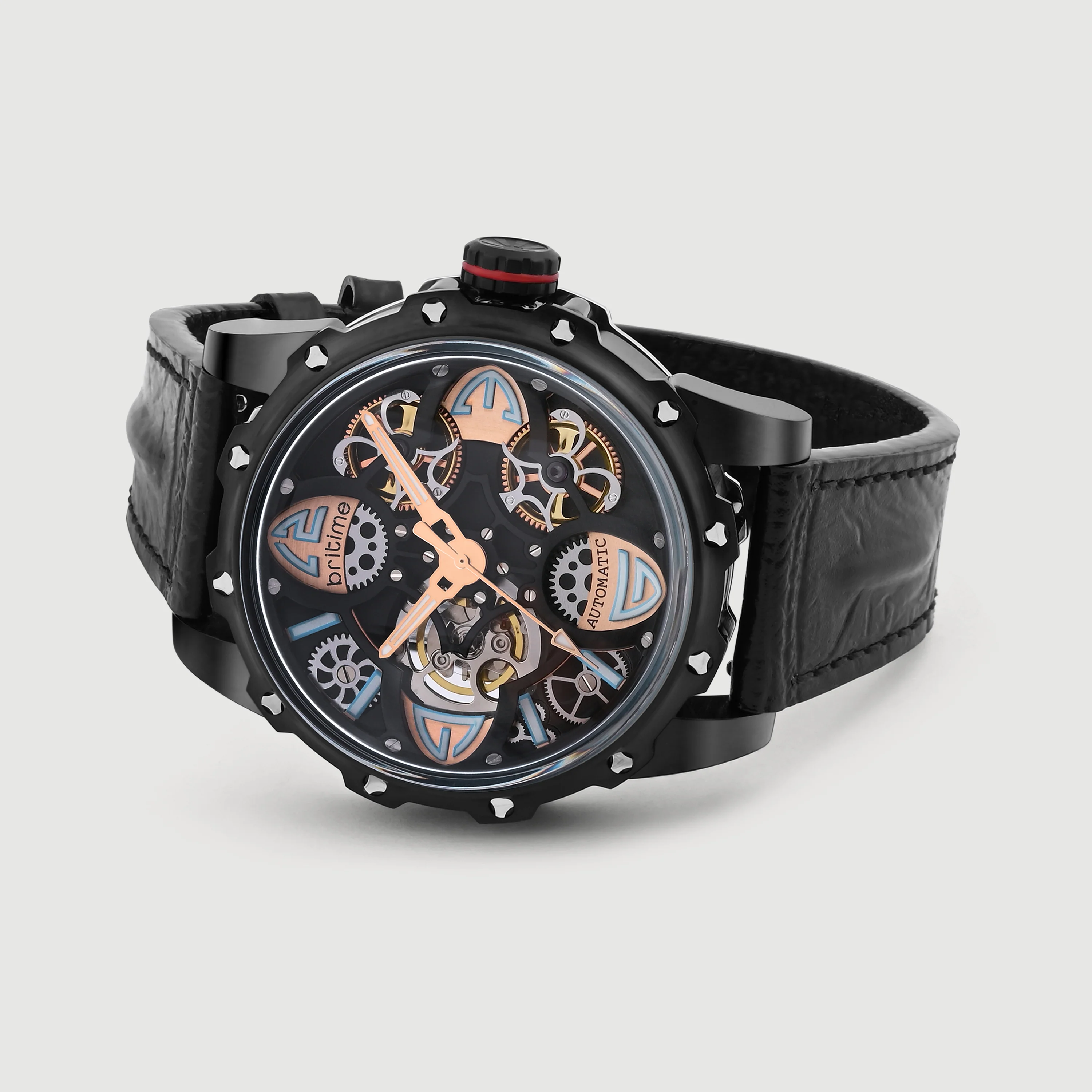 Era Men Automatic Black Dial Analog Leather Watch 147-L40406 - Image 4