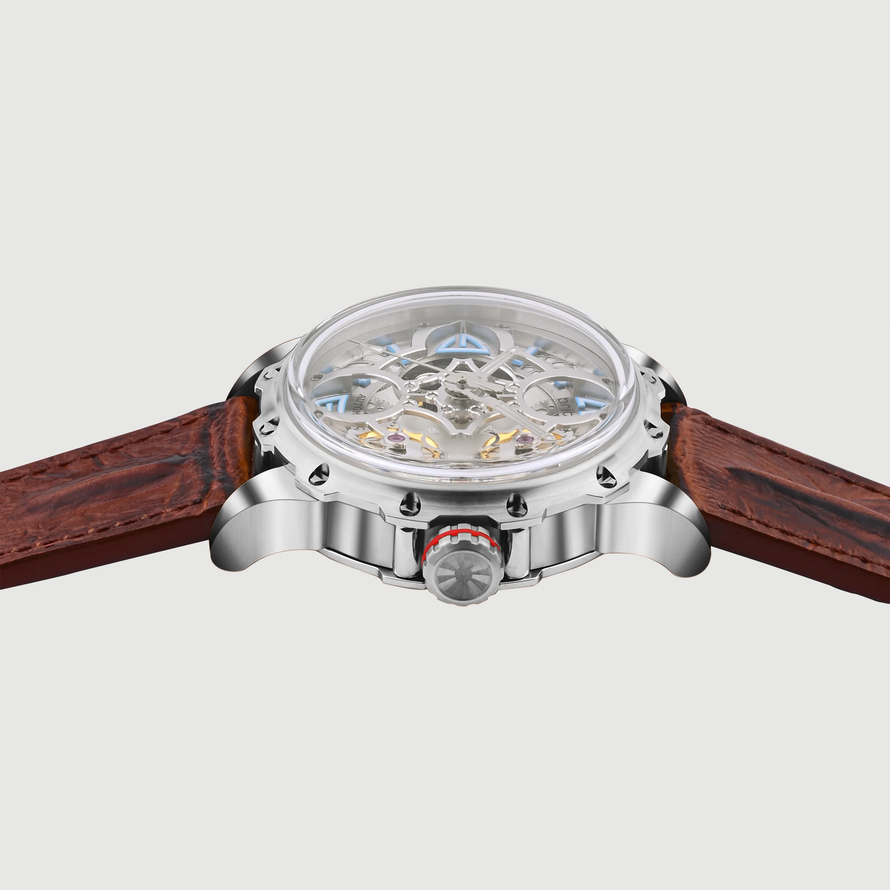 Era Men Automatic Silver Dial Analog Leather Watch 147-L10308 - Image 4