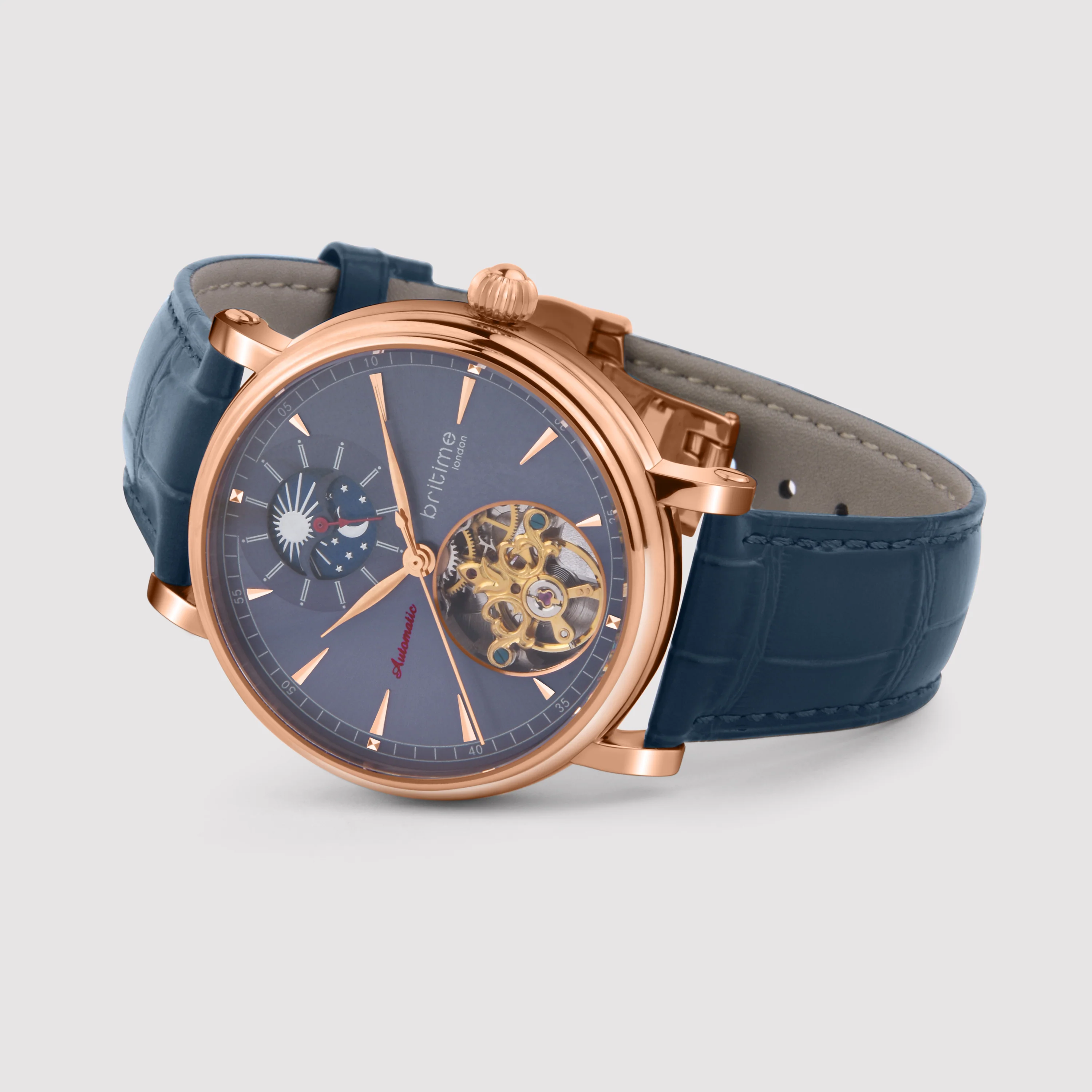 Jupiter Men Automatic Blue Dial Analog Leather Watch 127-L30507 - Image 5