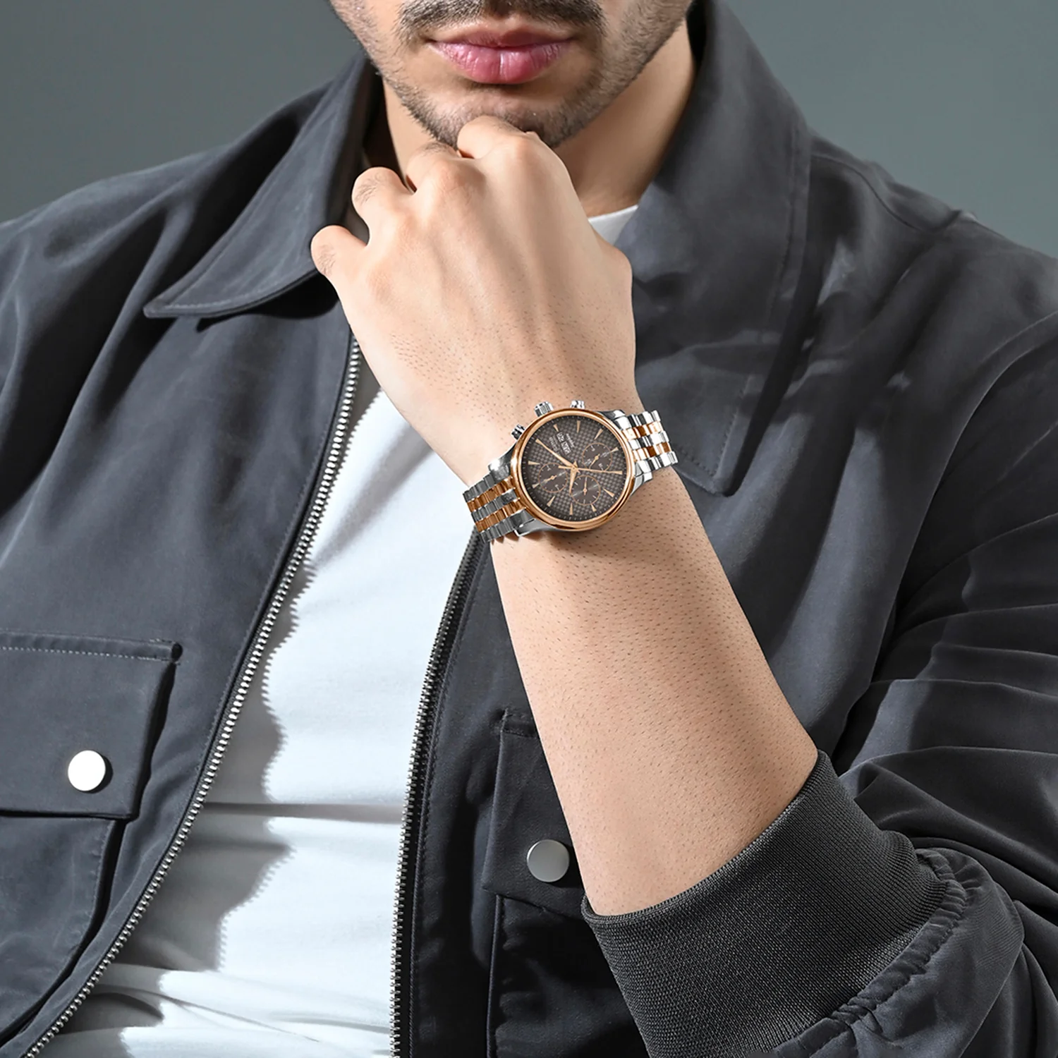 Magna Men Multi-Function Brown Dial Analog Stainless Steel Watch 928-M31505 - Image 5