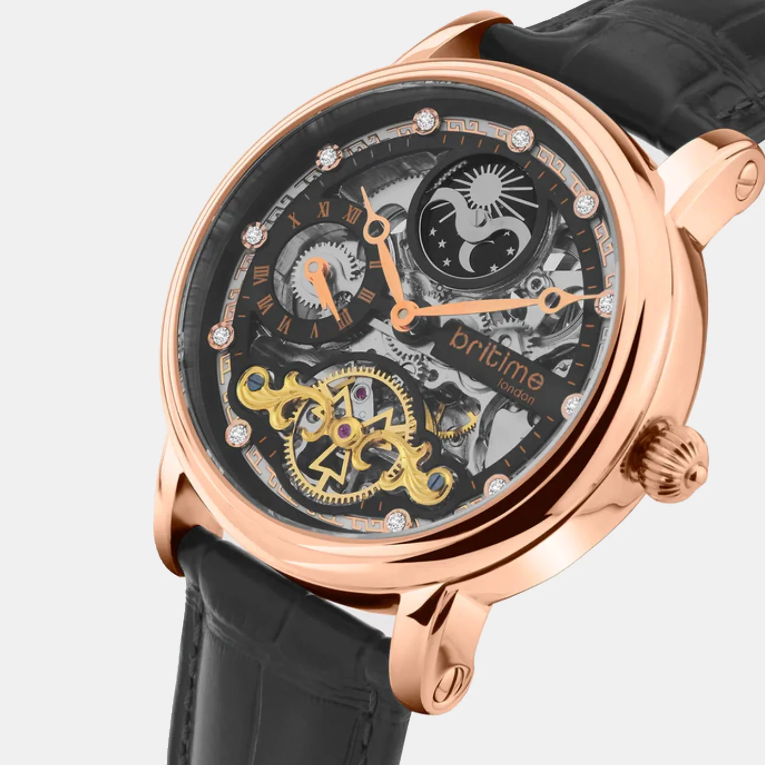 Men Automatic Black Dial Analog Leather Watch 641-L30406 - Image 3