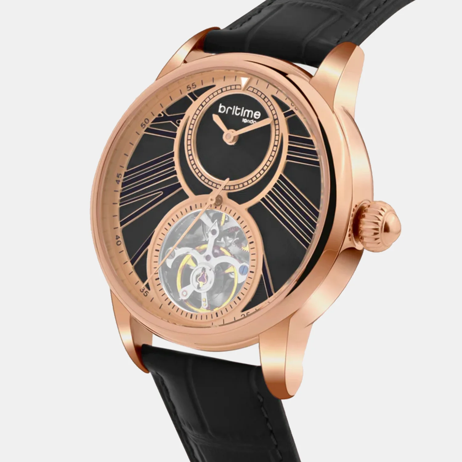 Men Automatic Black Dial Analog Leather Watch 675-L30406 - Image 3