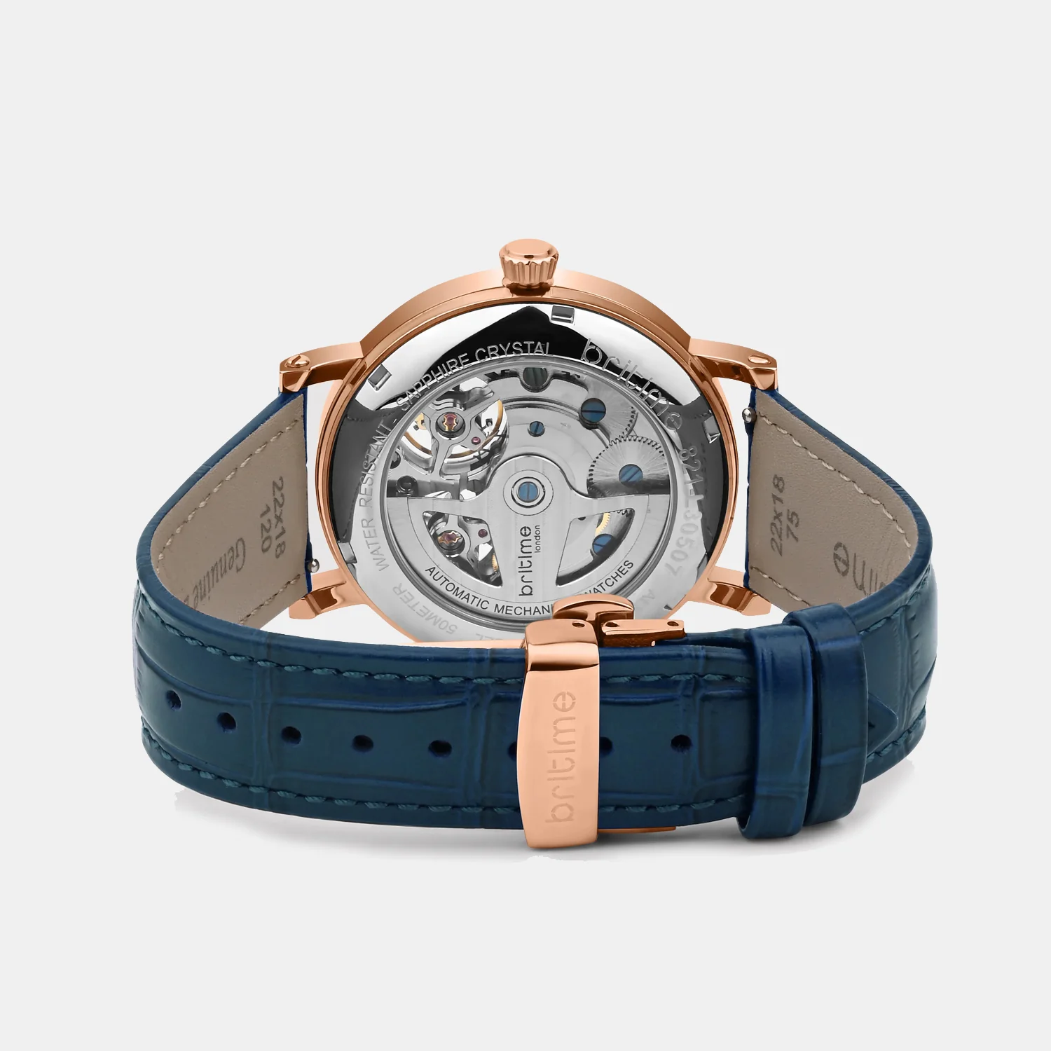 Spiral Men Automatic Blue Dial Analog Leather Watch 821-L30507 - Image 5