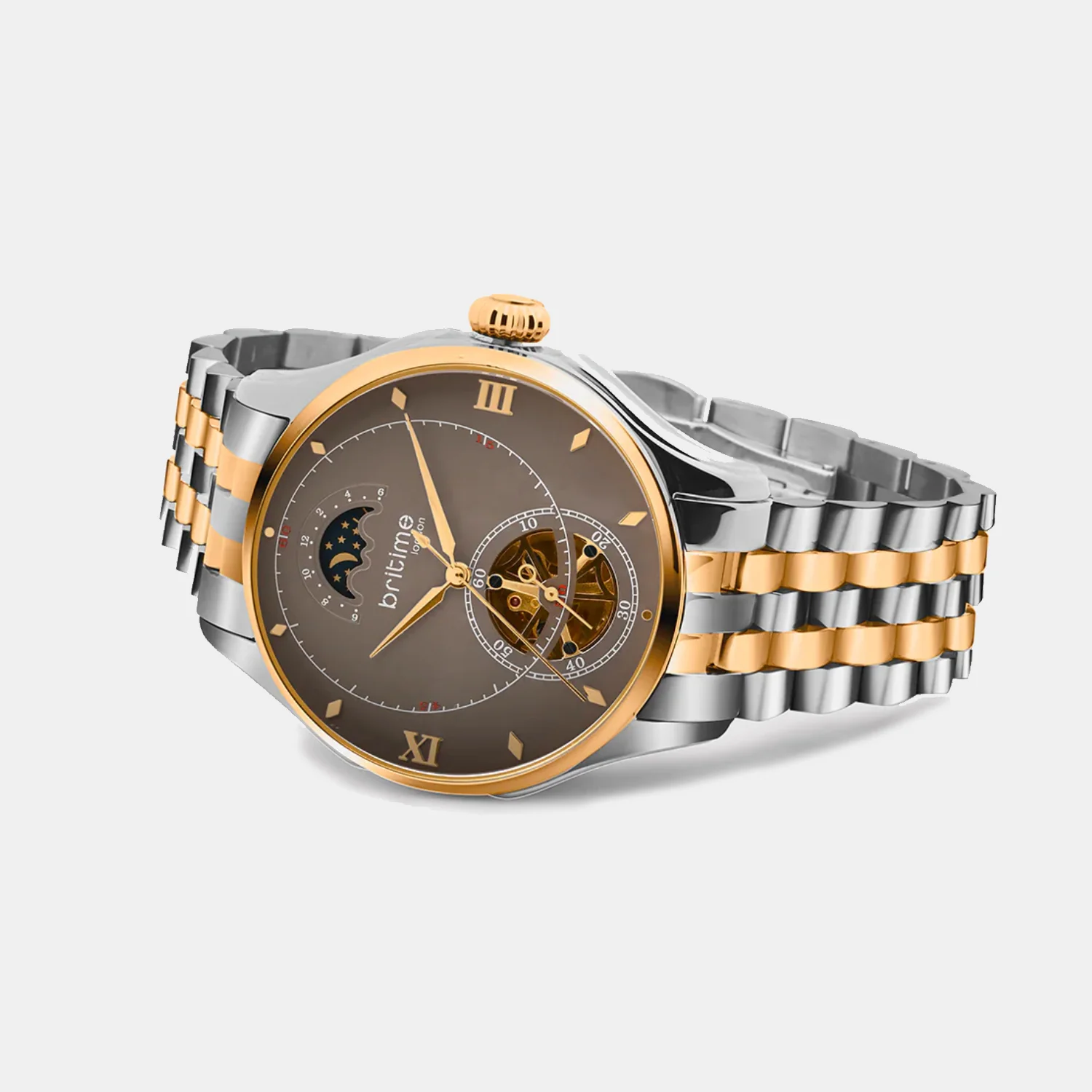 Men Automatic Brown Dial Analog Metal Watch 479-M31505 - Image 5