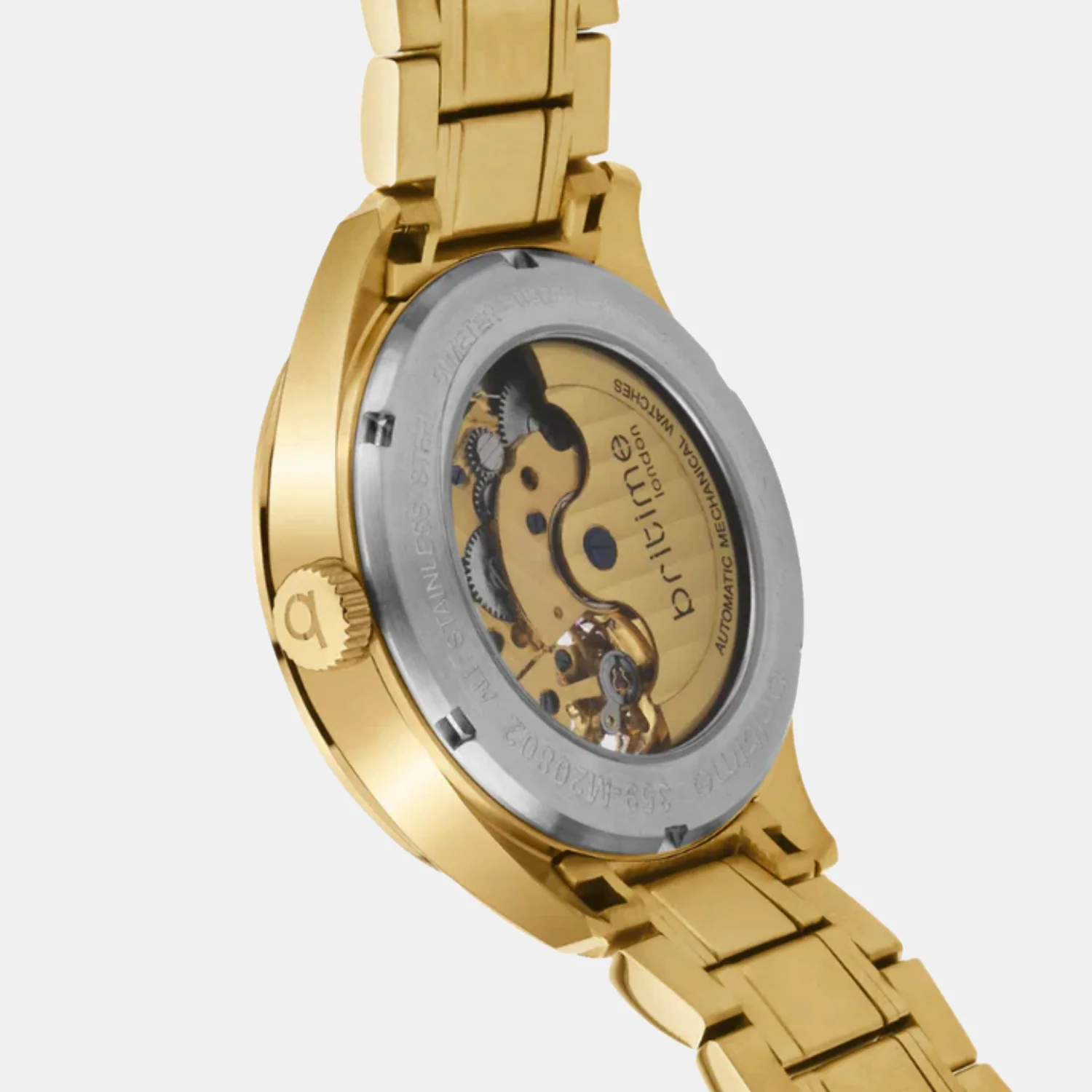 Men Automatic Gold Dial Analog Stainless Steel Watch 359-M20802 - Image 4