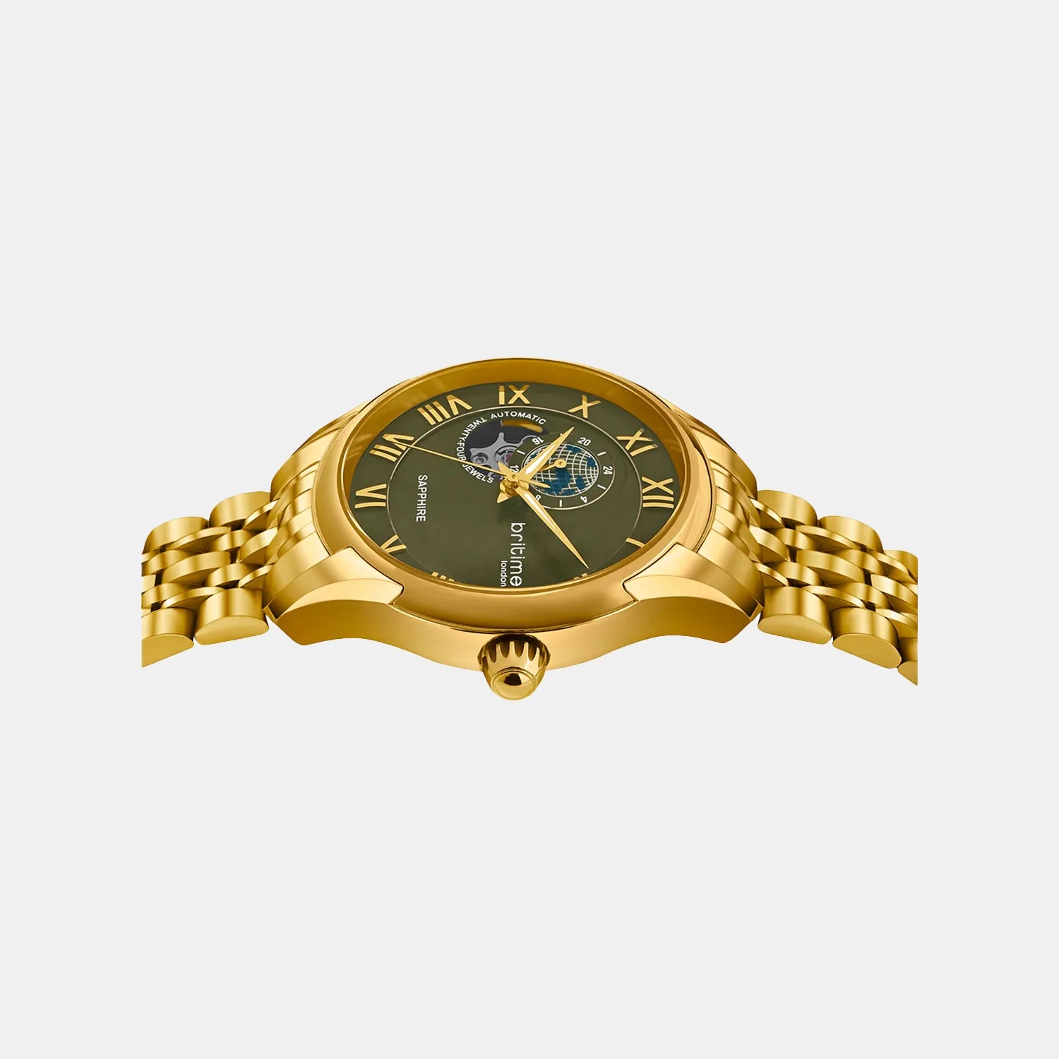 Men Automatic Green Dial Analog Metal Watch 318-M21402 - Image 3