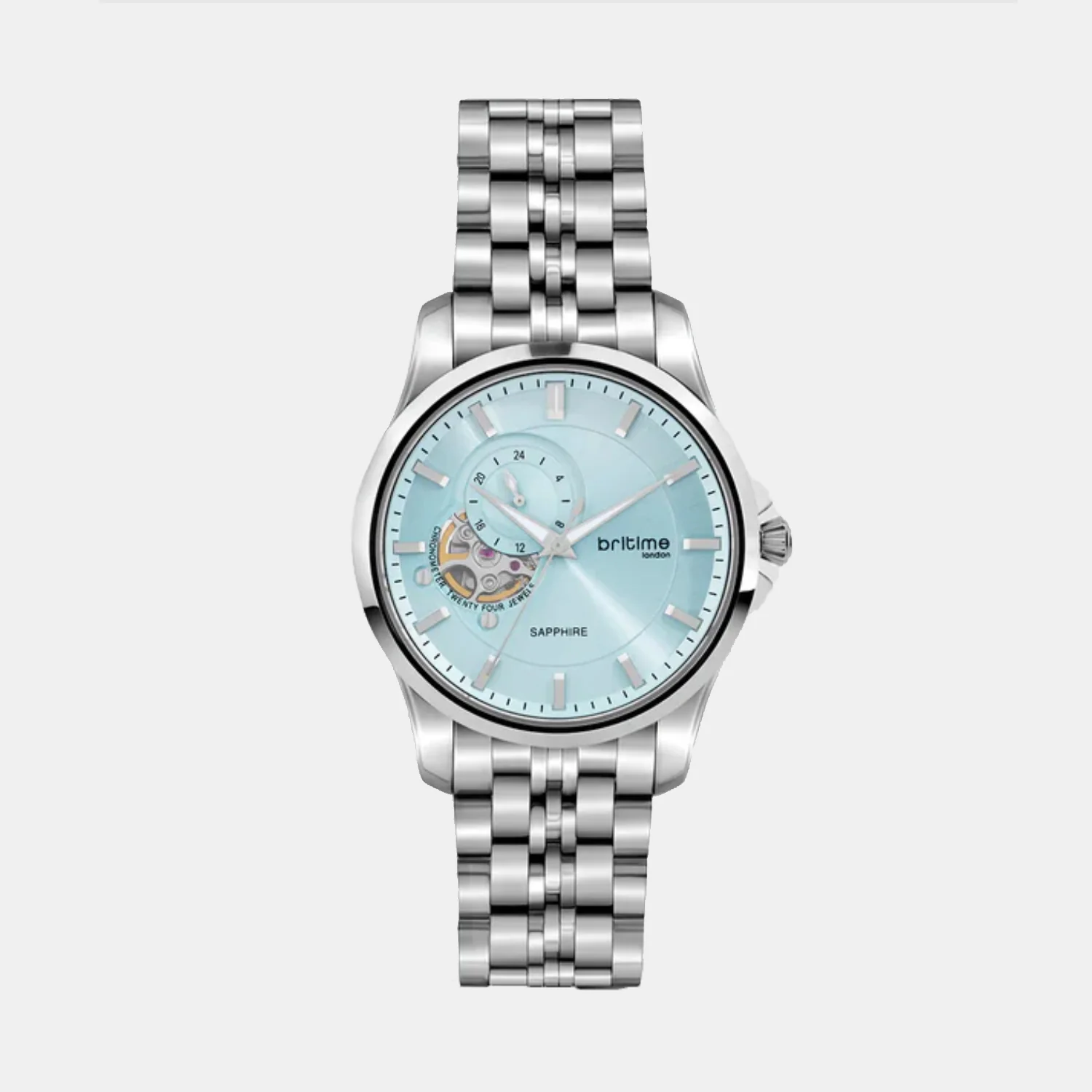 Men Automatic Sea Blue Dial Analog Metal Watch 166-M11701 - Image 2