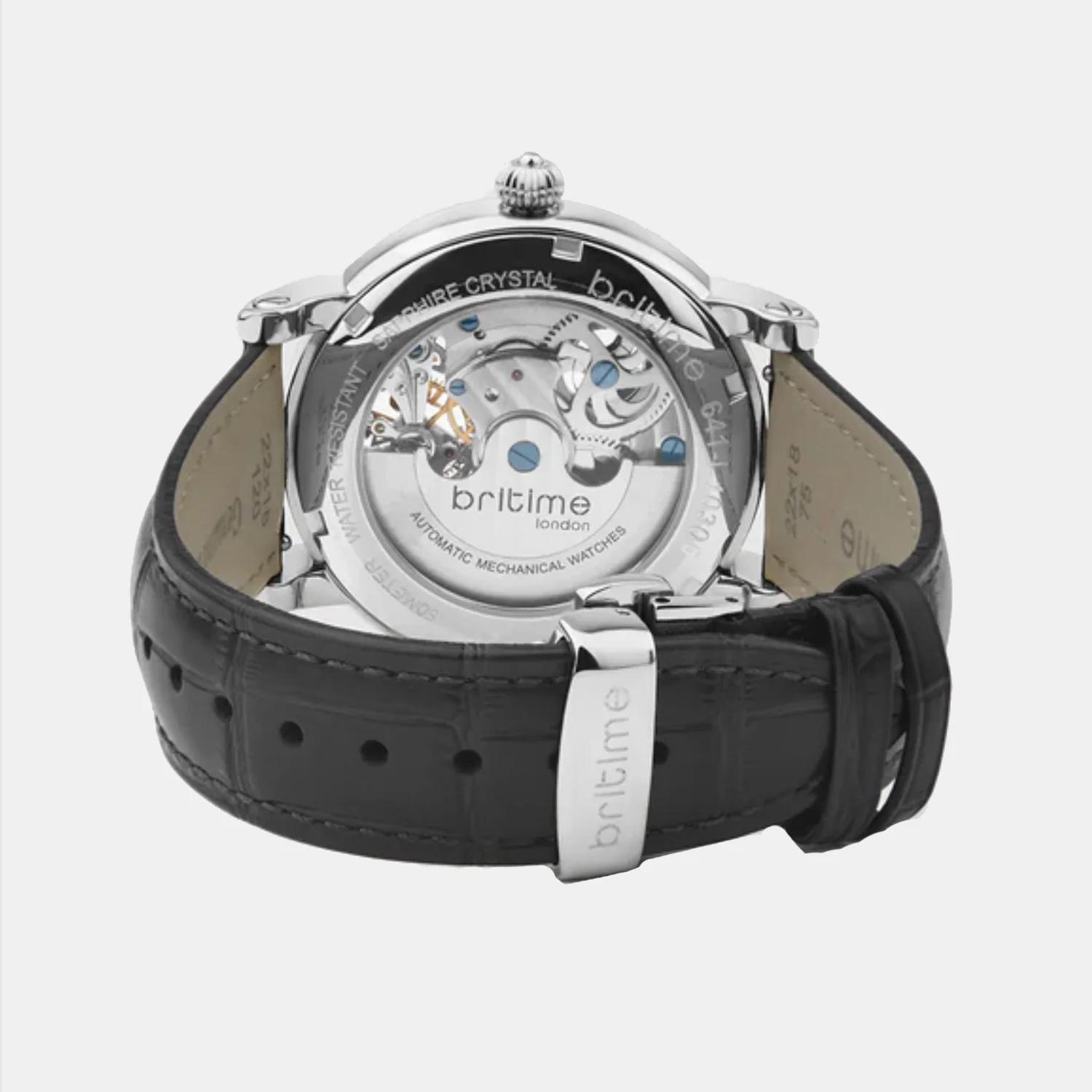 Men Automatic Silver Dial Analog Leather Watch 641-L10306 - Image 5