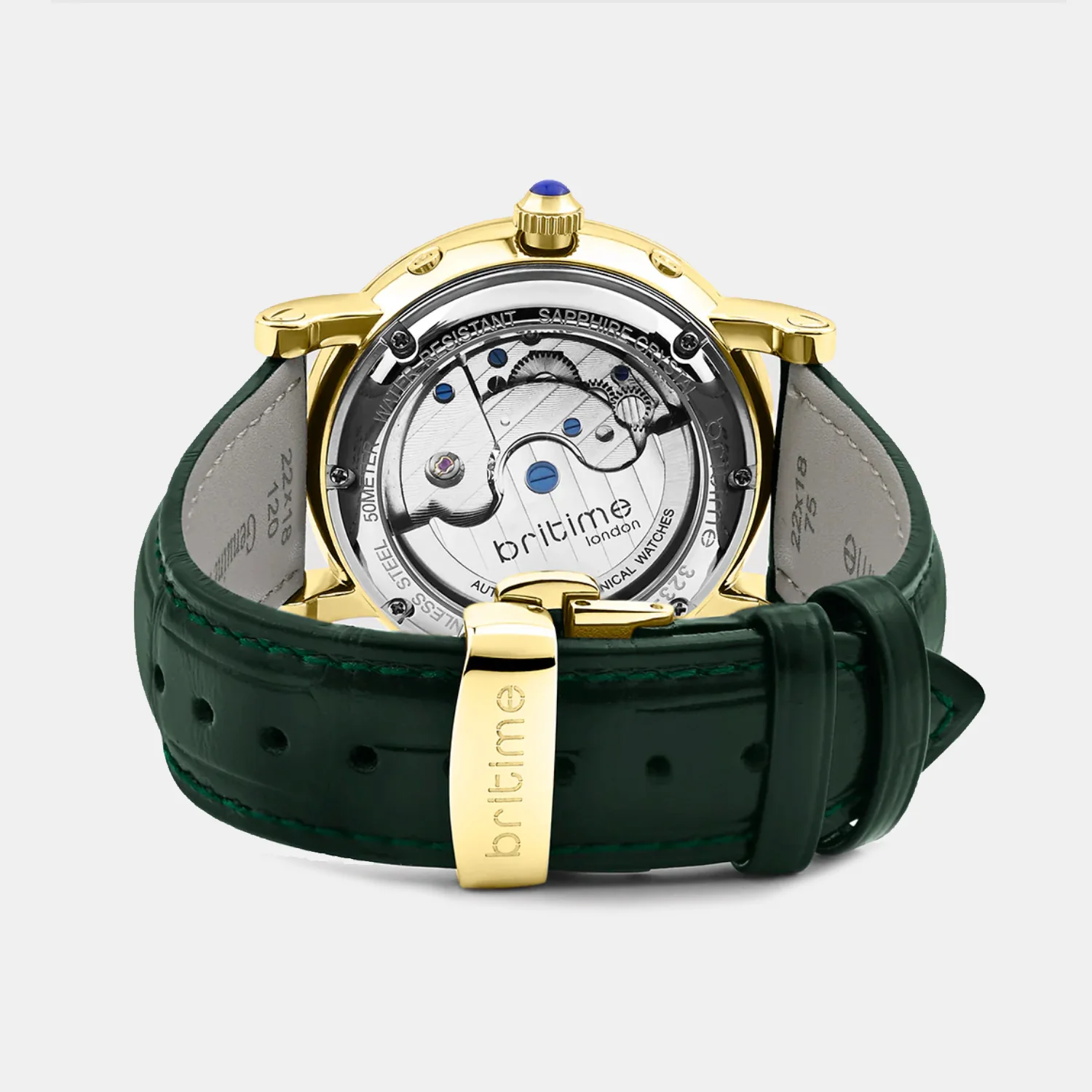Motion Men Automatic Green Dial Multi-Function Leather Watch 323-L21412 - Image 4
