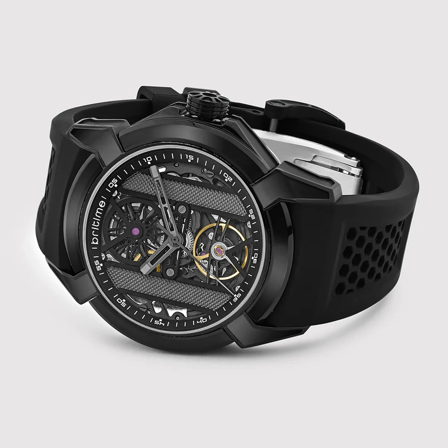 Quantum Men Automatic Black Dial Analog Silicone Watch 395-P81506 - Image 3
