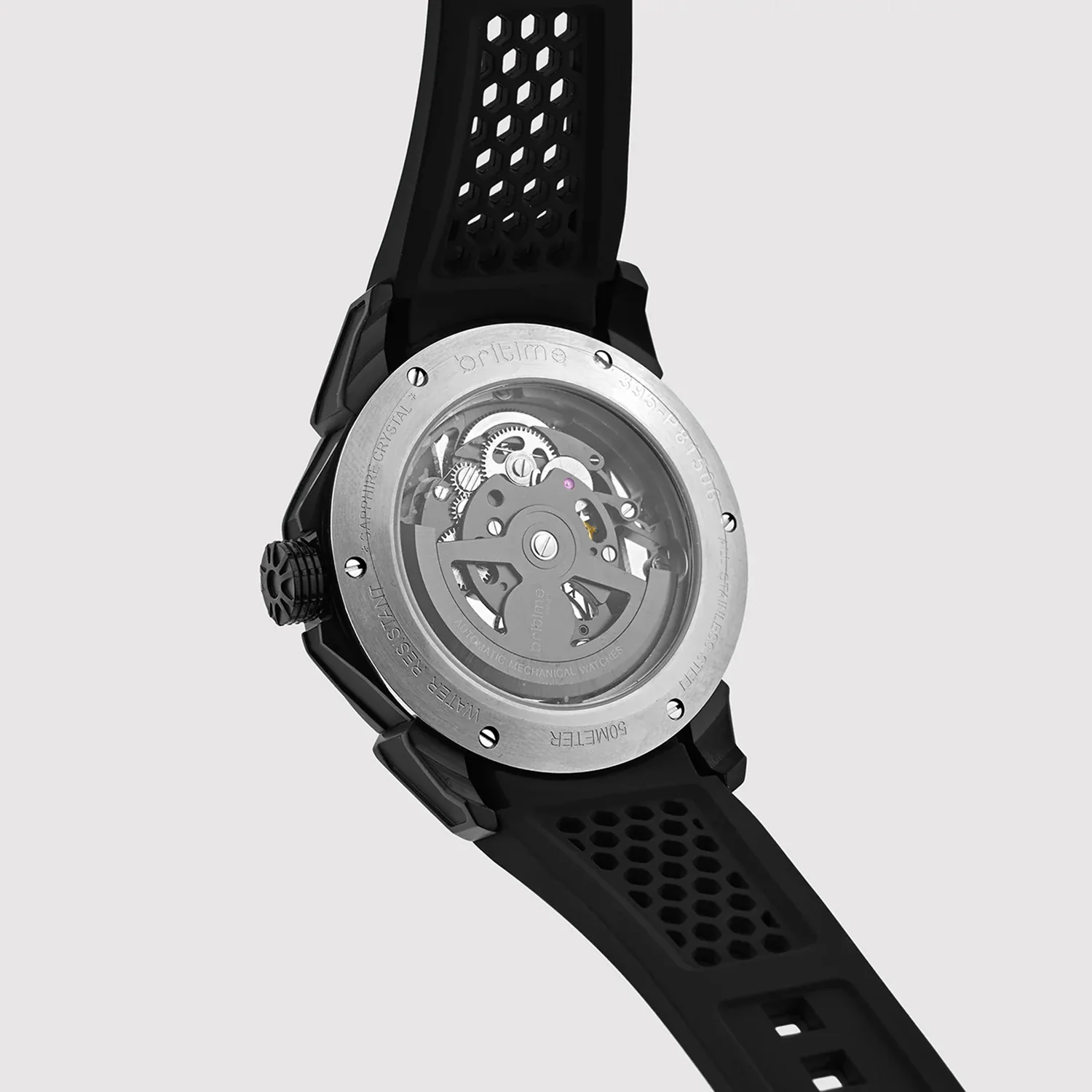 Quantum Men Automatic Black Dial Analog Silicone Watch 395-P81506 - Image 5