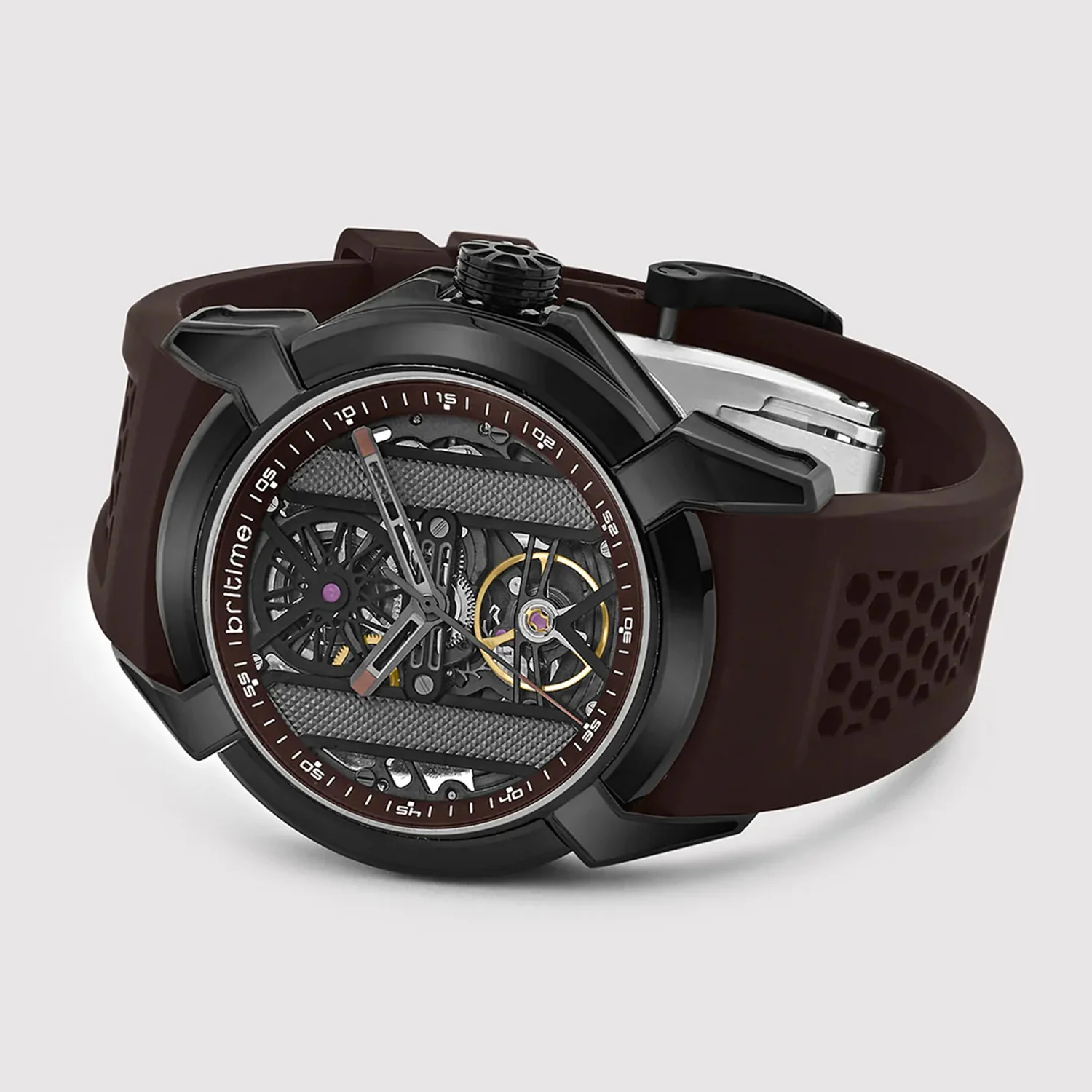 Quantum Men Automatic Maroon Dial Analog Silicone Watch 395-P81515 - Image 3