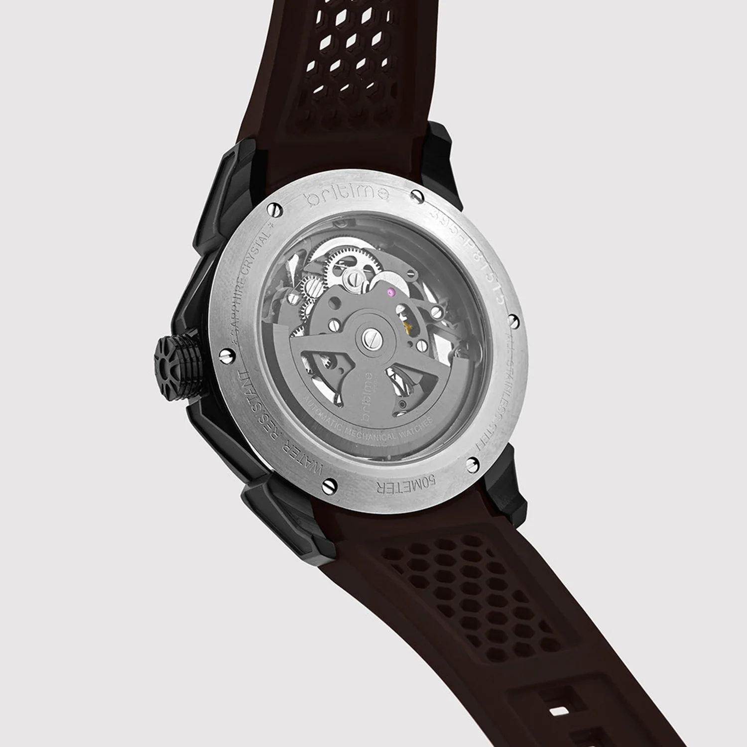 Quantum Men Automatic Maroon Dial Analog Silicone Watch 395-P81515 - Image 5
