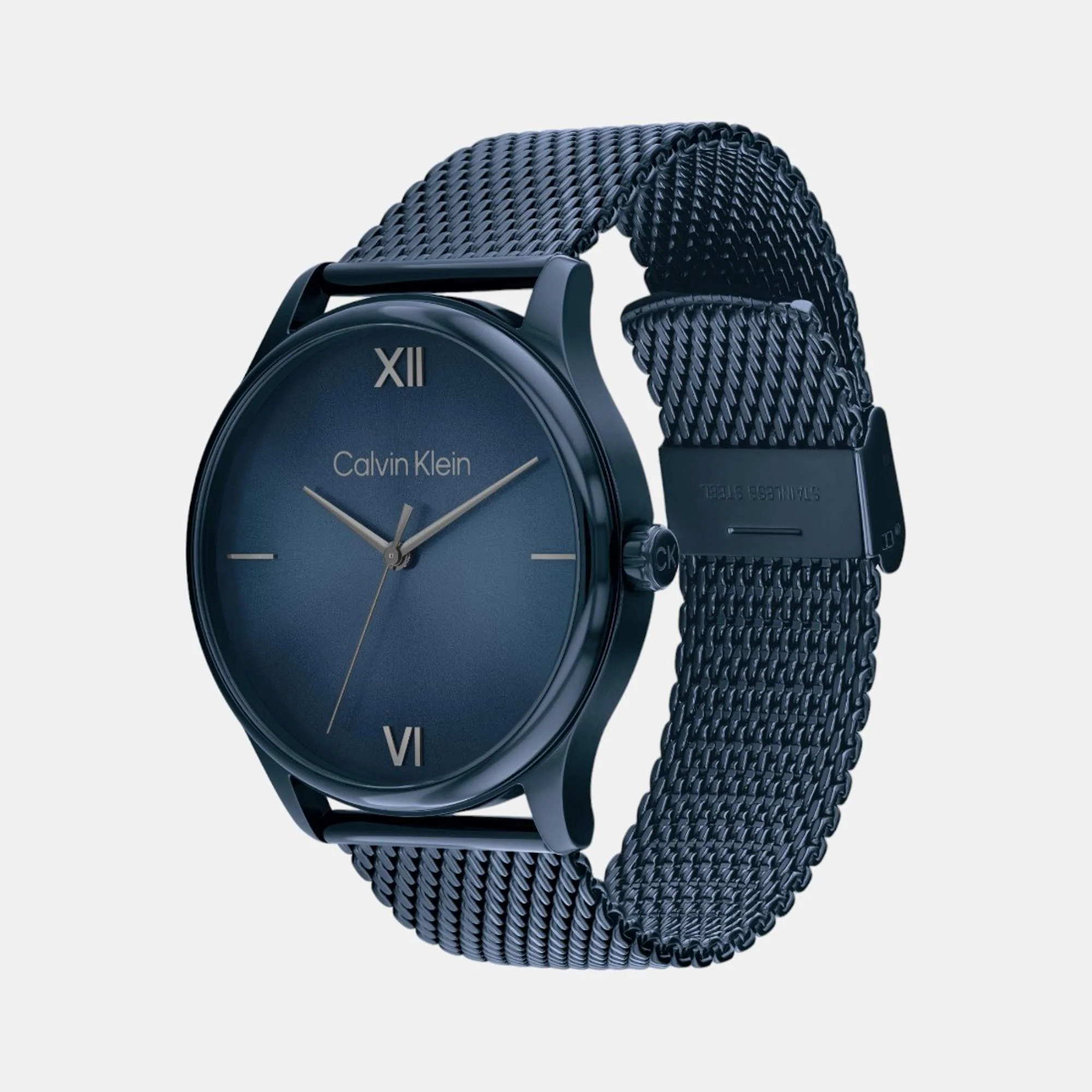 Ascend Men Quartz Blue Dial Analog Mesh Watch 25200451 - Image 2