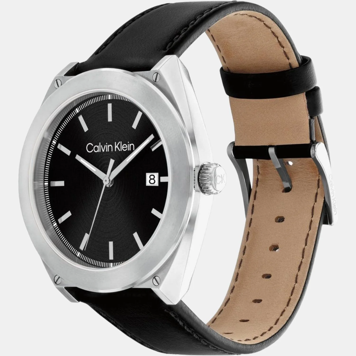 Casual Essentials Men Quartz Black Dial Analog Leather Watch 25200201 - Image 2