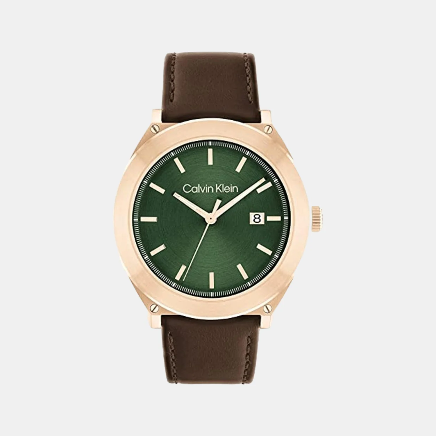 Casual Essentials Men Quartz Green Dial Analog Leather Watch 25200202